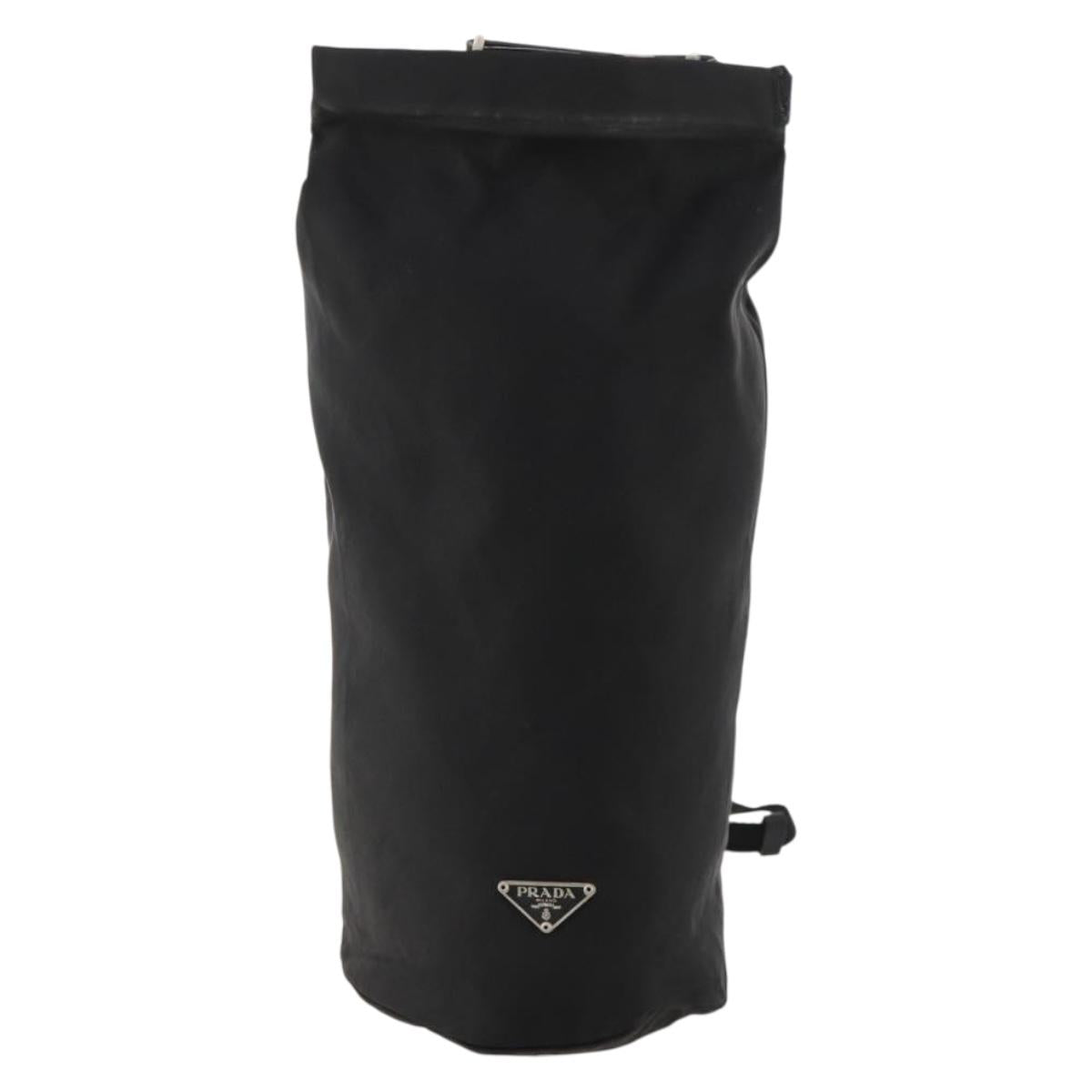 PRADA Shoulder Bag Nylon Black Silver Auth 171649