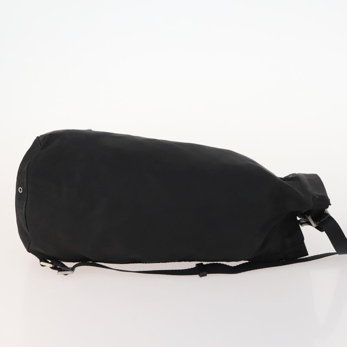 PRADA Shoulder Bag Nylon Black Silver Auth 171649