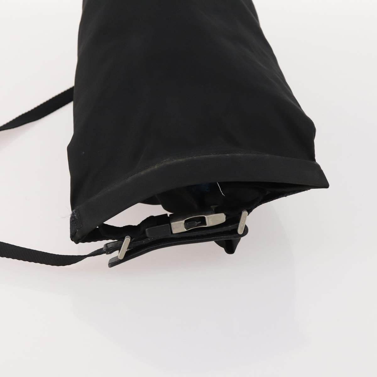 PRADA Shoulder Bag Nylon Black Silver Auth 171649