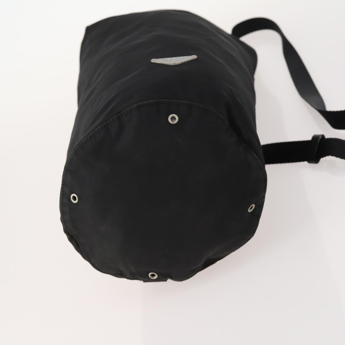 PRADA Shoulder Bag Nylon Black Silver Auth 171649