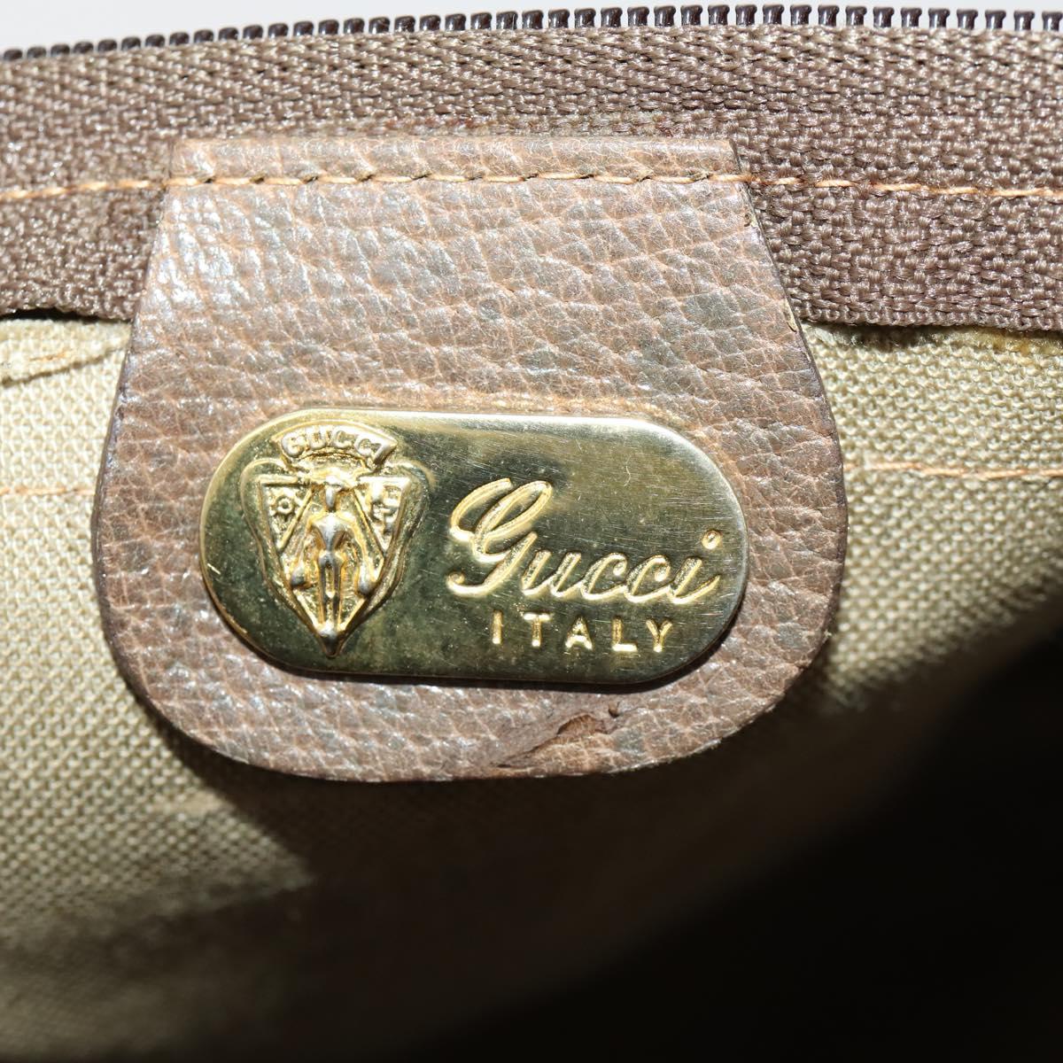GUCCI GG Supreme Web Sherry Line Bag PVC Beige Gold 012 904 0282 Auth 171651