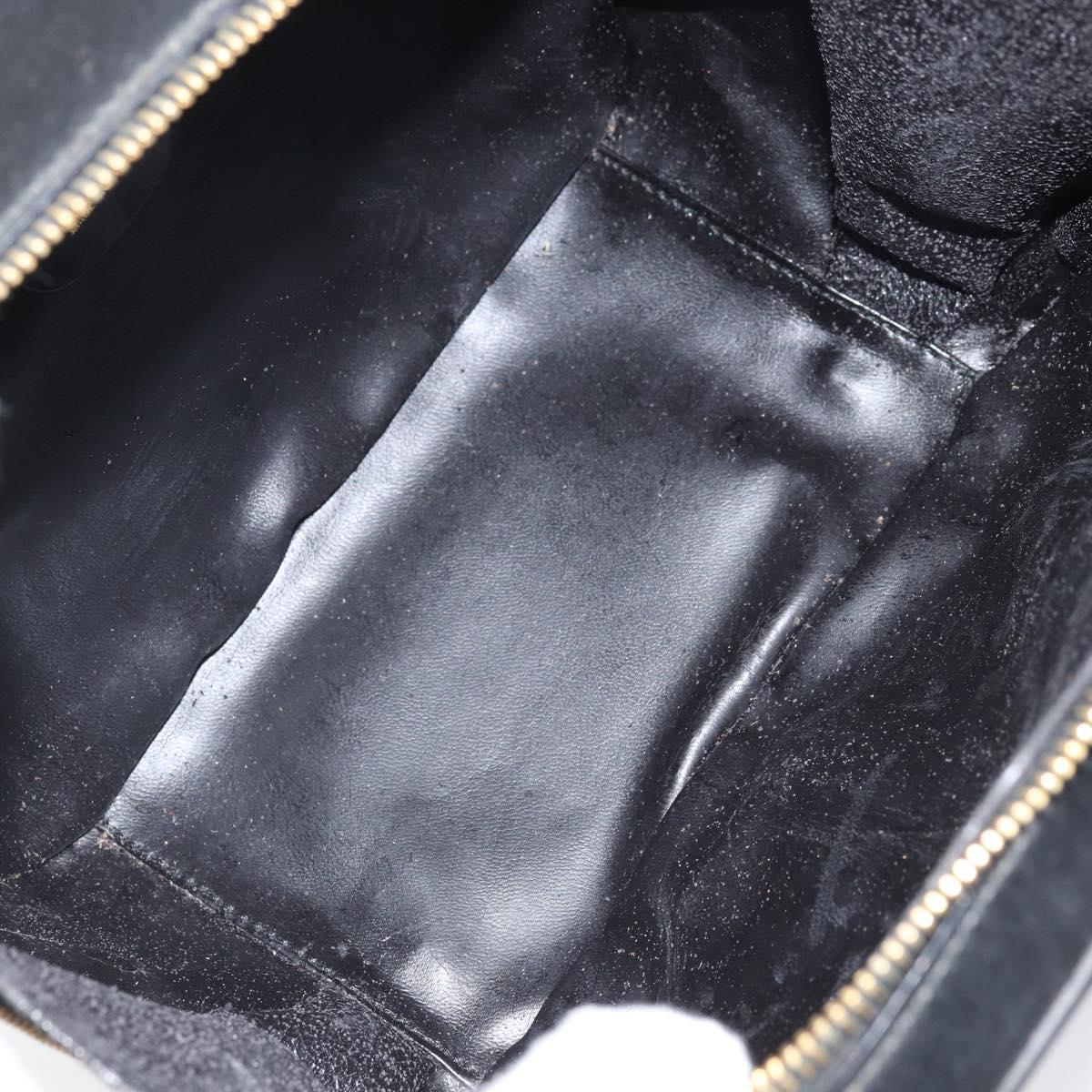 GUCCI Bamboo Vanity Hand Bag Patent leather Black Gold 000 270 0323 Auth 171656