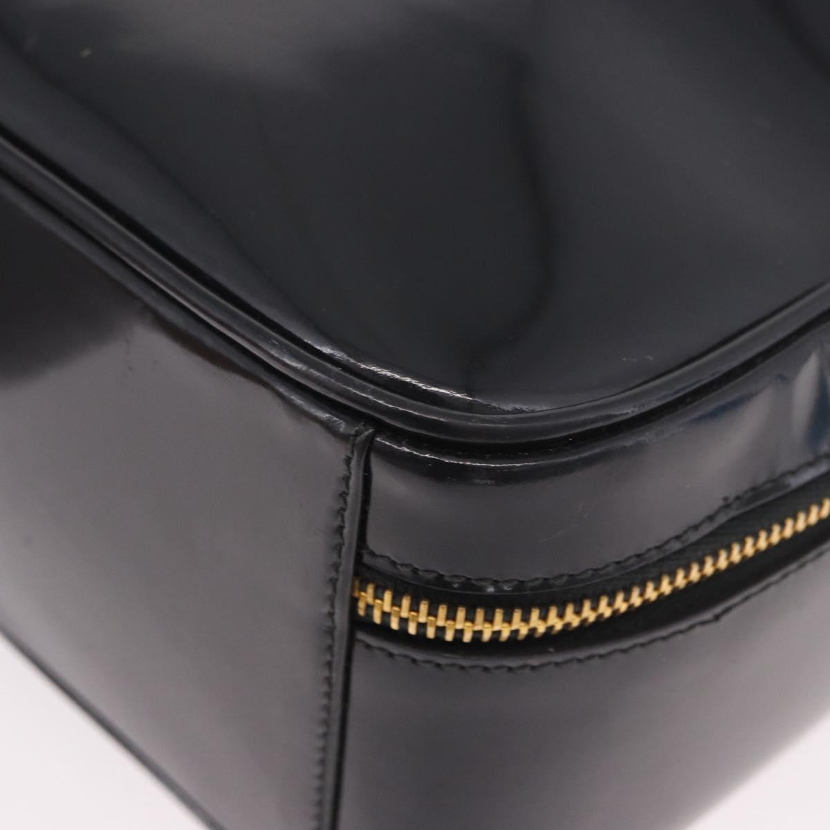 GUCCI Bamboo Hand Bag Patent leather 2way Brown Gold Auth 171657