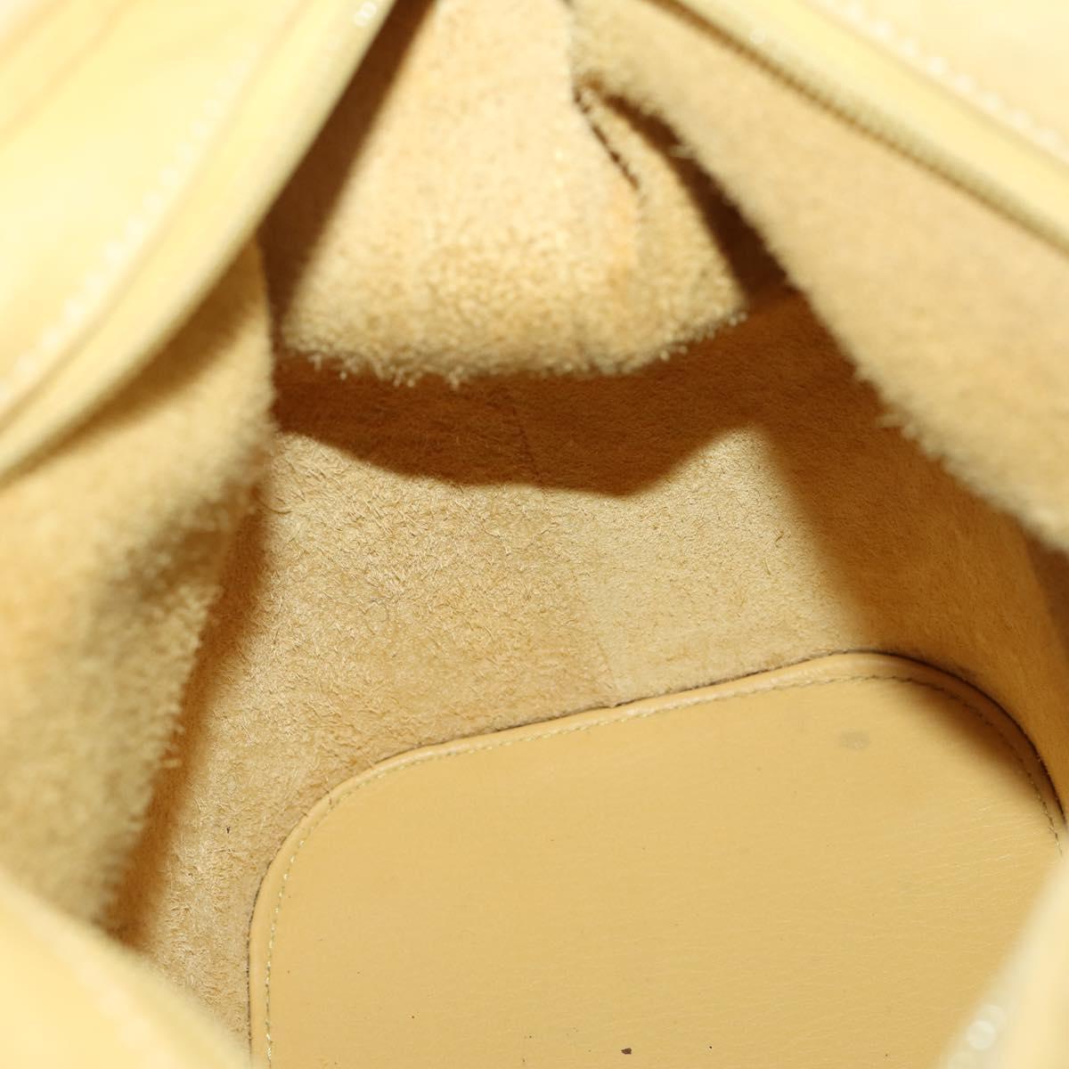 LOEWE Anagram Shoulder Bag Leather Yellow Auth 171658