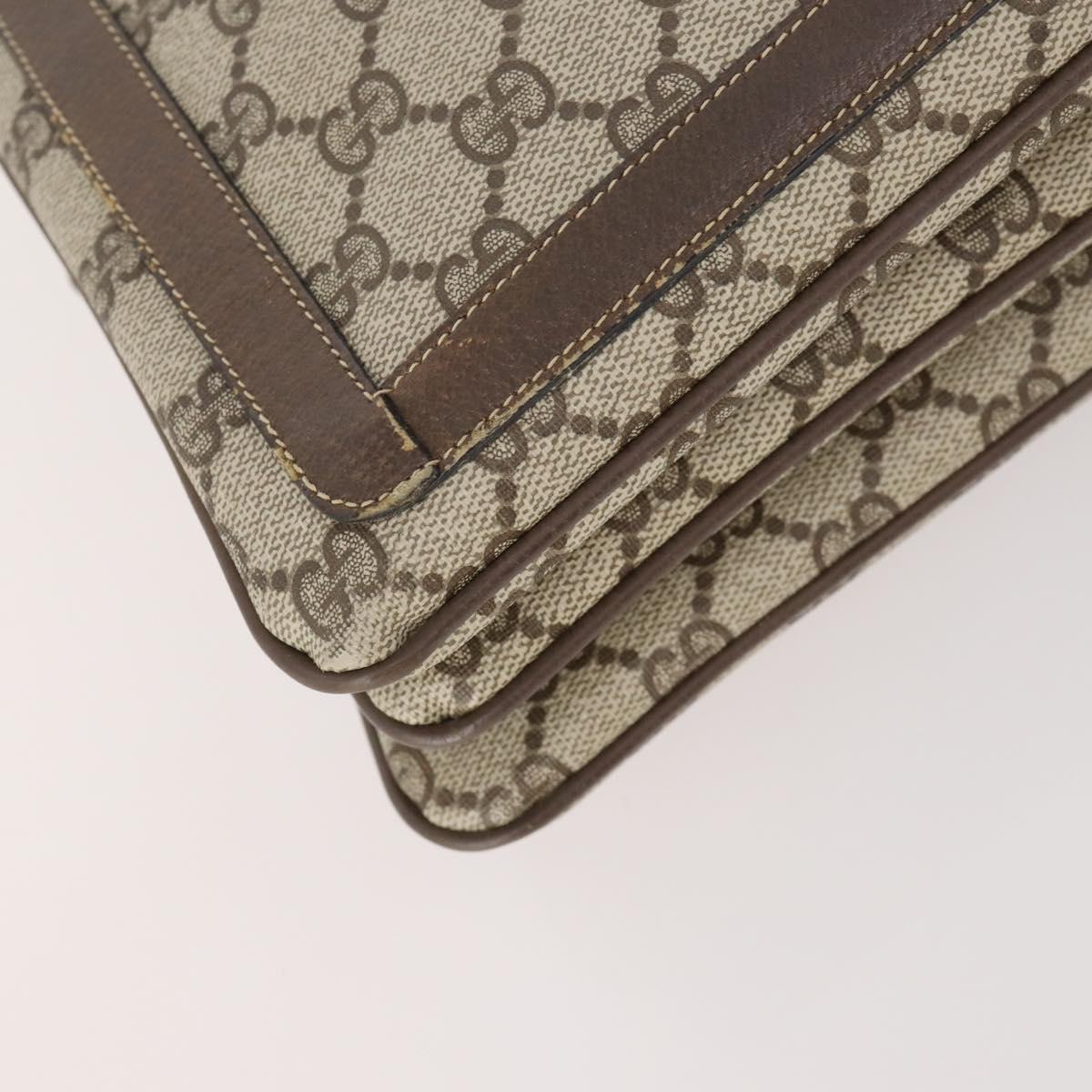 GUCCI GG Supreme Web Sherry Line Shoulder Bag PVC Beige 14 02 013 Auth 171659