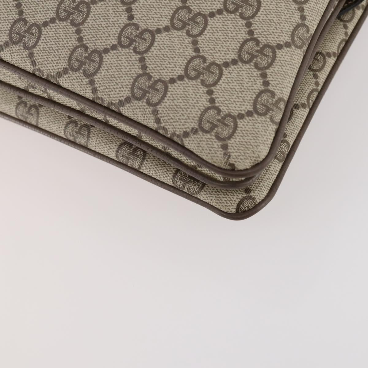GUCCI GG Supreme Web Sherry Line Shoulder Bag PVC Beige 14 02 013 Auth 171659