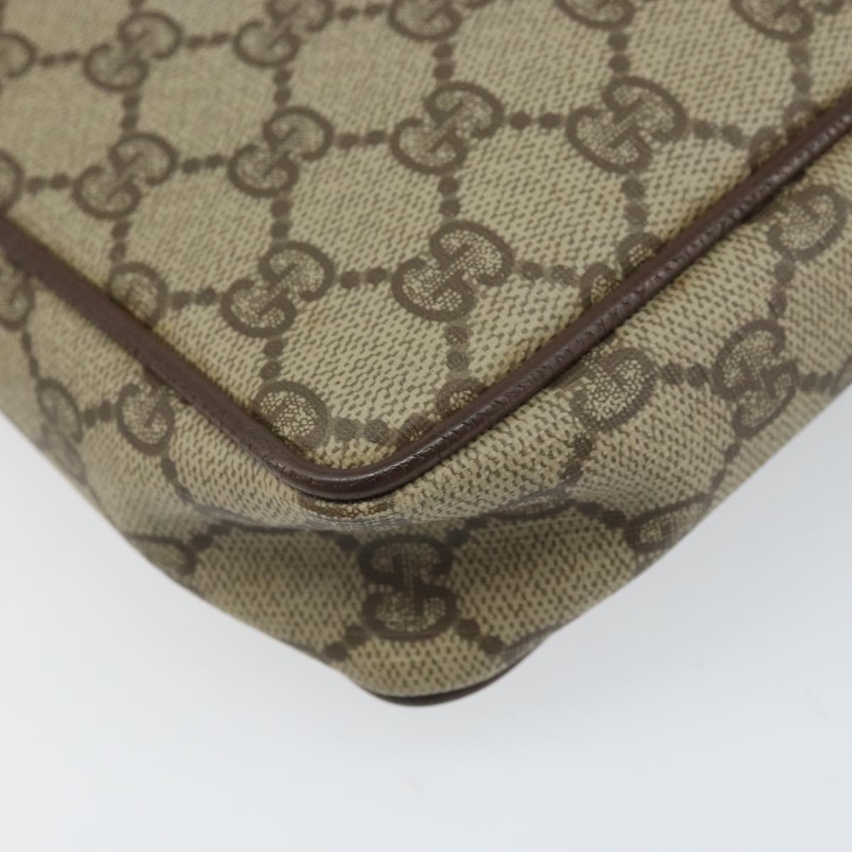GUCCI GG Canvas Clutch Bag PVC Beige Gold 119.01.052 Auth 171660