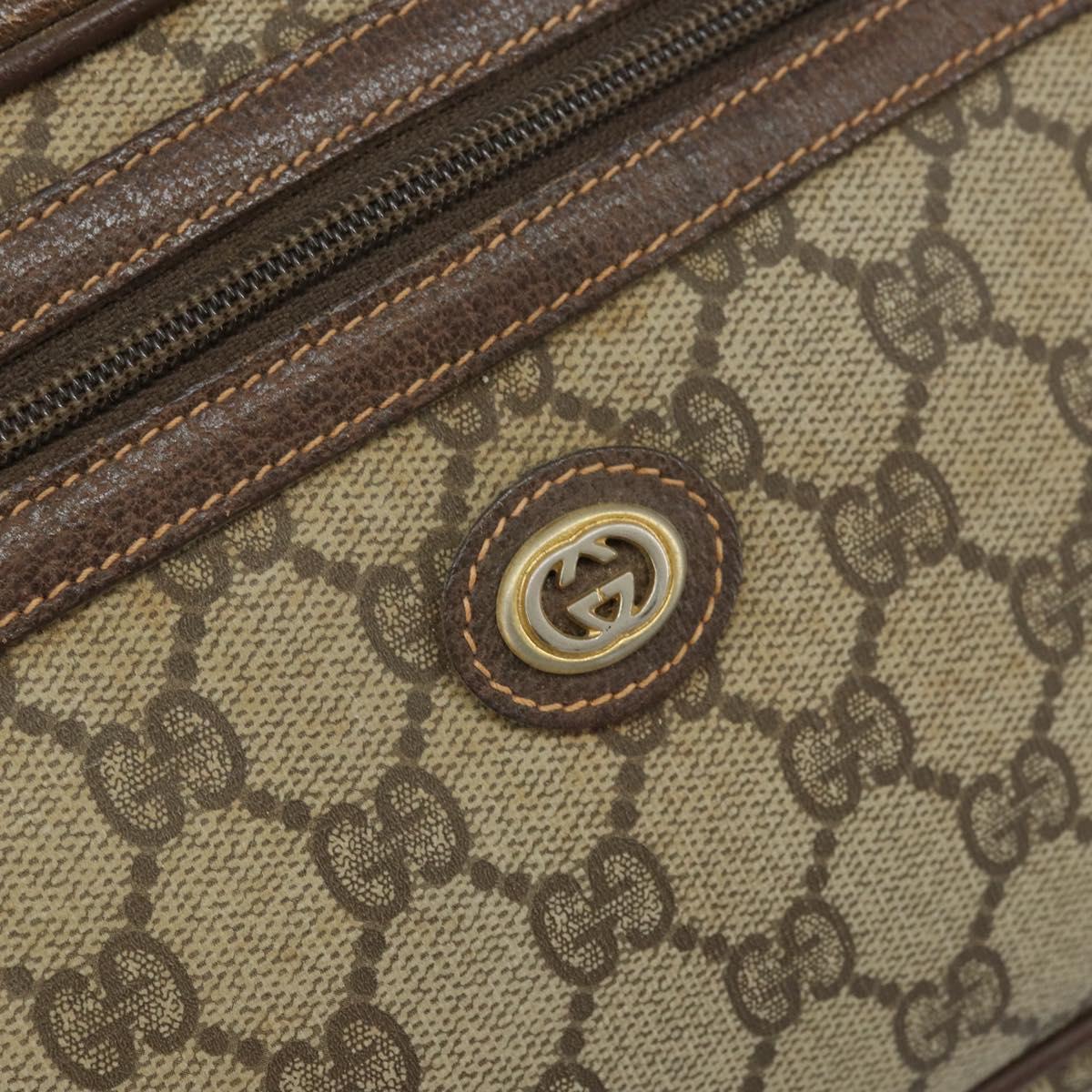 GUCCI GG Canvas Clutch Bag PVC Beige Gold 119.01.052 Auth 171660