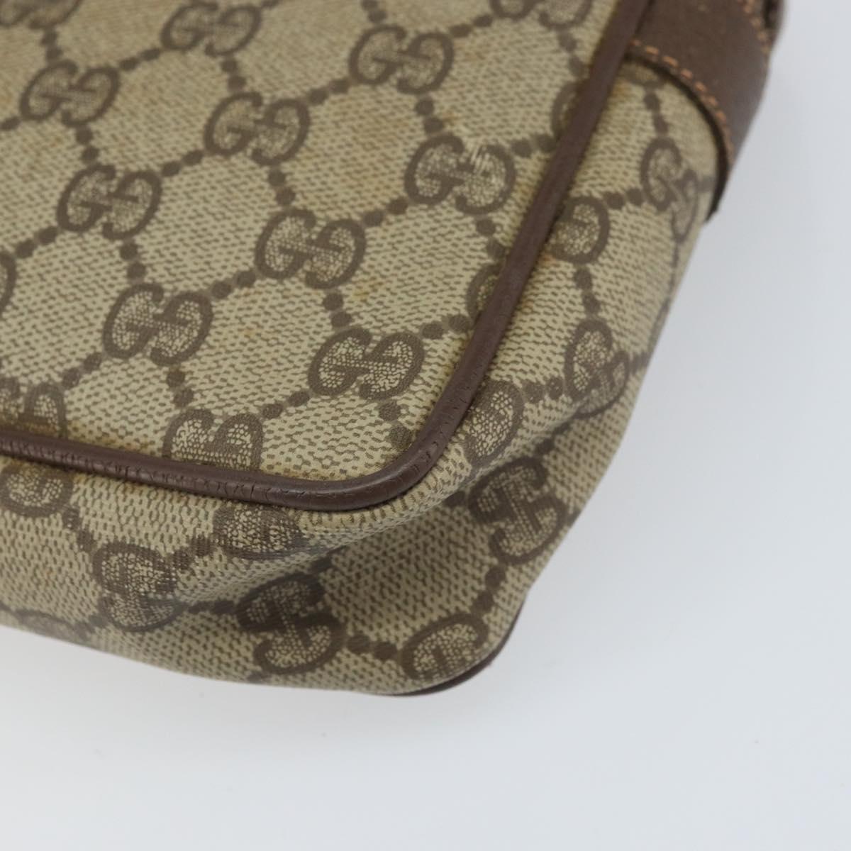 GUCCI GG Canvas Clutch Bag PVC Beige Gold 119.01.052 Auth 171660