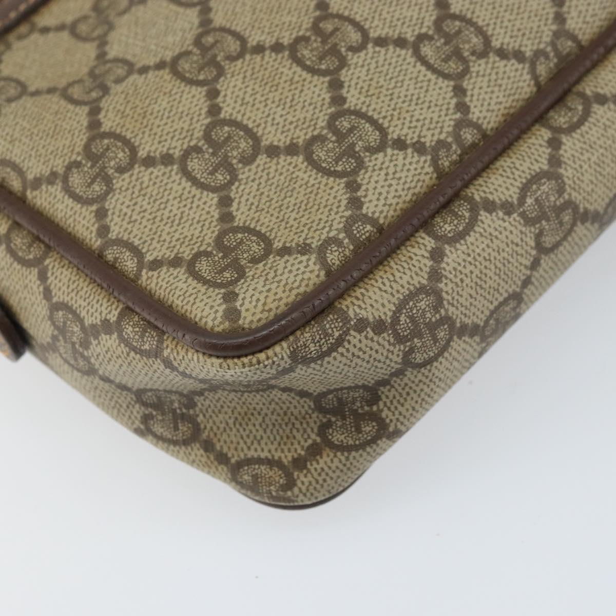 GUCCI GG Canvas Clutch Bag PVC Beige Gold 119.01.052 Auth 171660