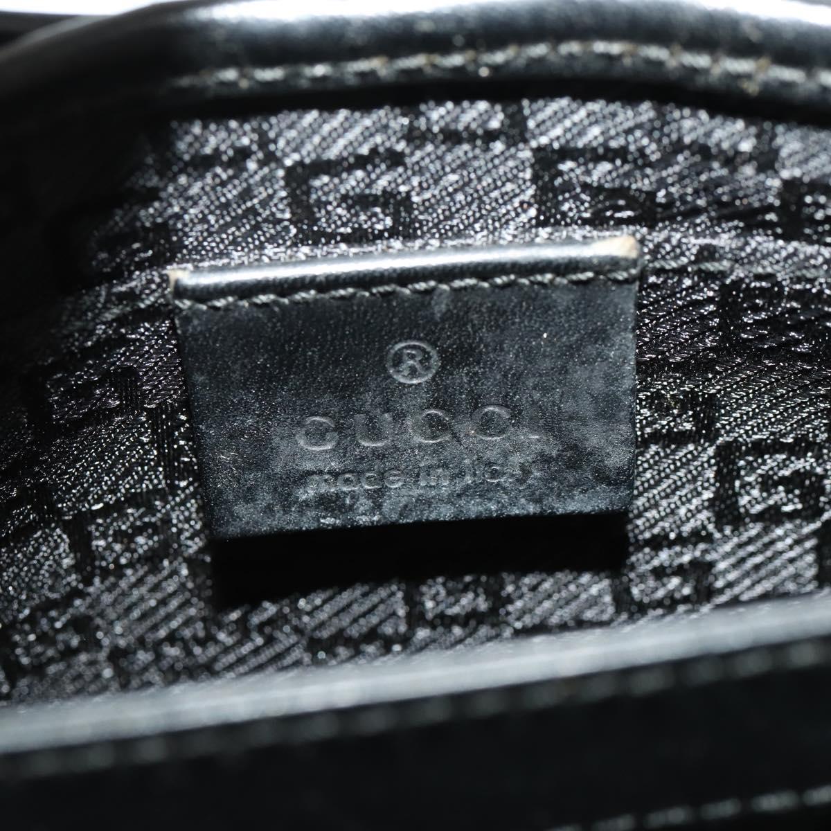 GUCCI Jackie Shoulder Bag Nylon Leather Black Silver 001 4264 002058 Auth 171664