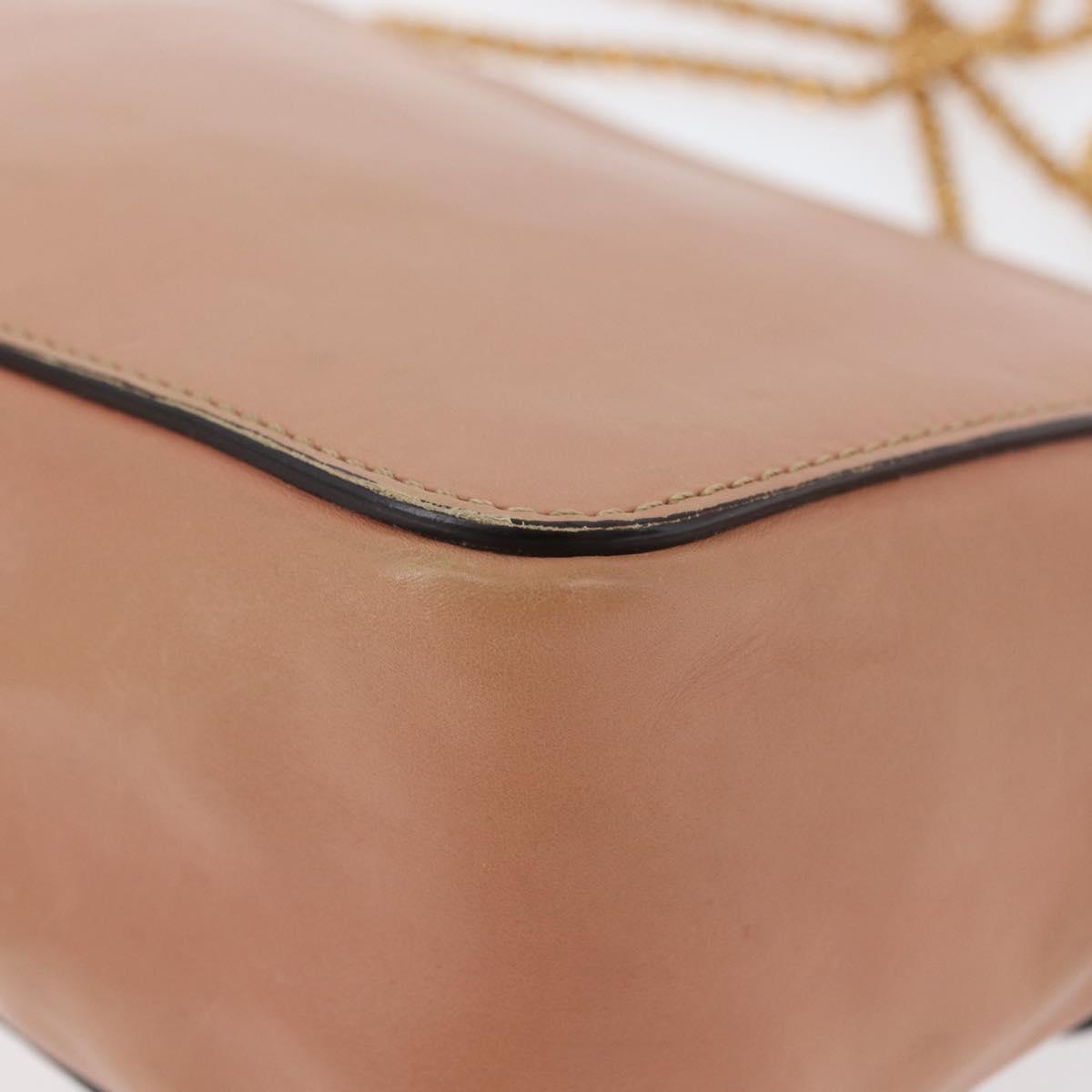 Chloe Chain Elsie Shoulder Bag Leather Pink Gold Auth 171670