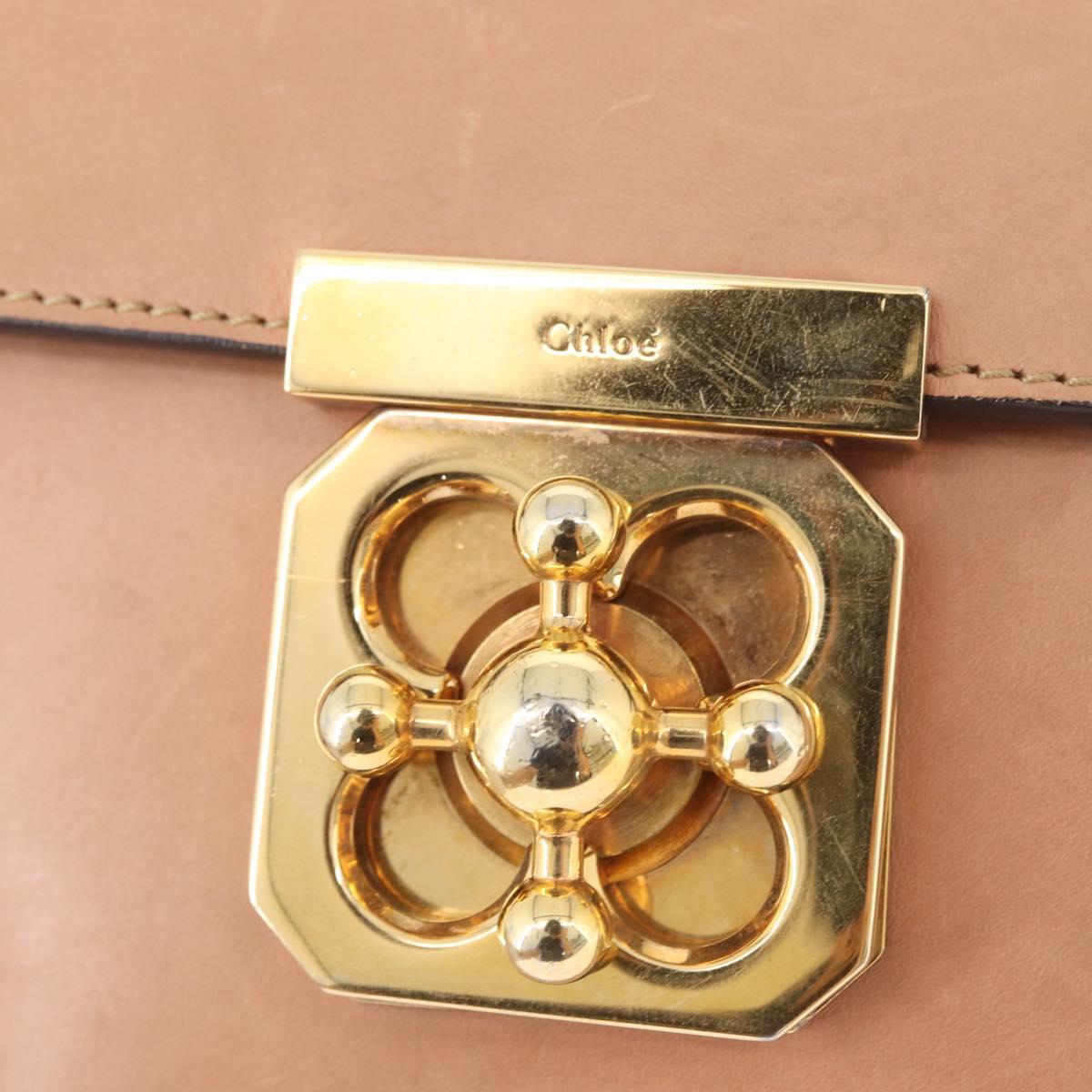 Chloe Chain Elsie Shoulder Bag Leather Pink Gold Auth 171670