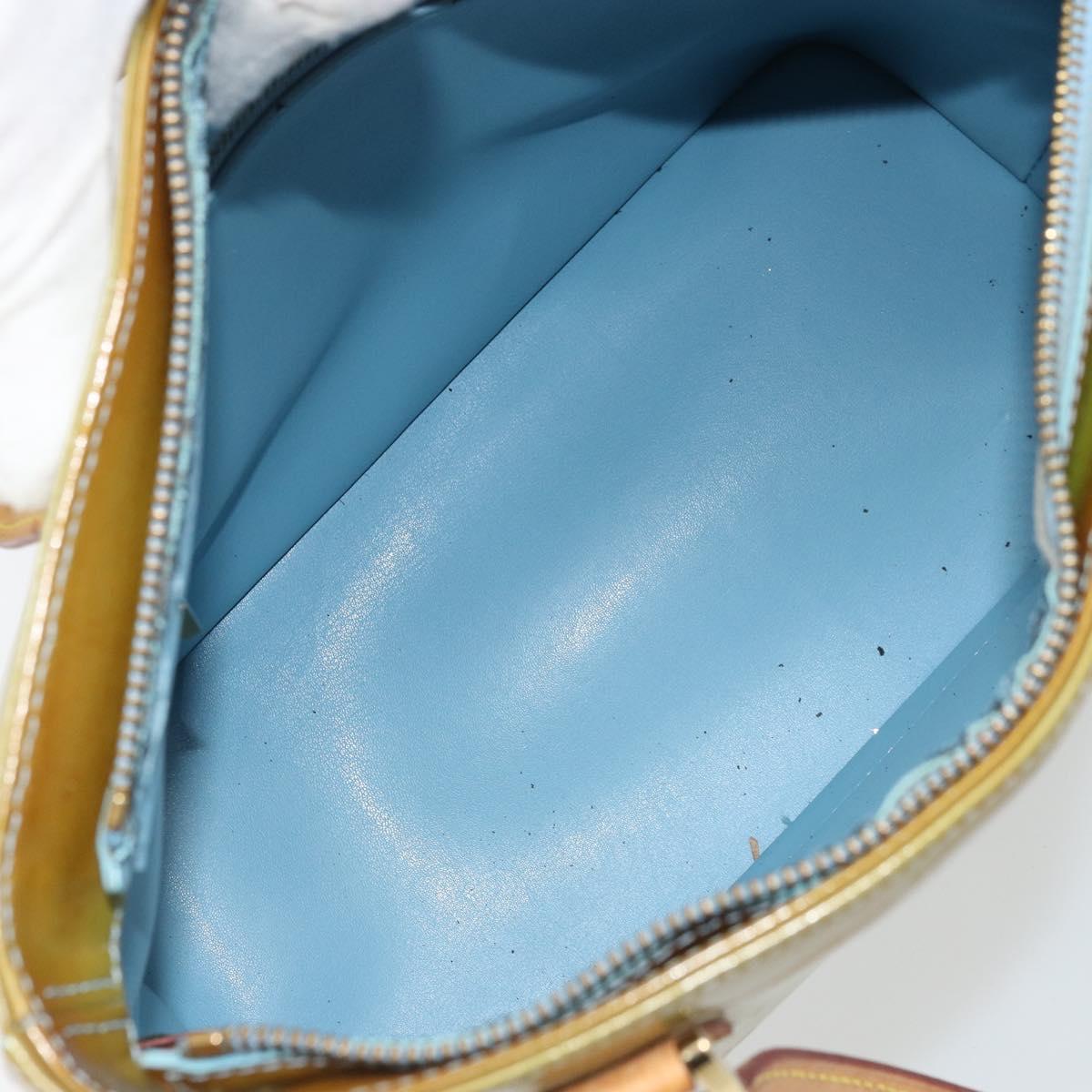 LOUIS VUITTON Monogram Vernis Houston Hand Bag Baby Blue M91005 LV Auth 171676