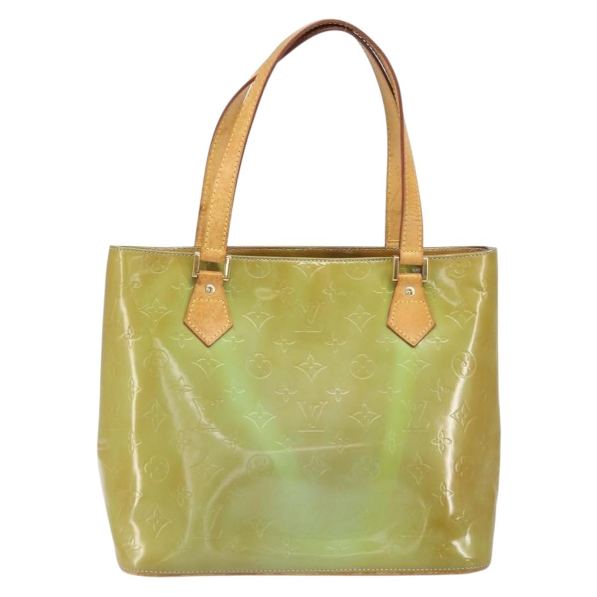 LOUIS VUITTON Monogram Vernis Houston Hand Bag Baby Blue M91005 LV Auth 171676