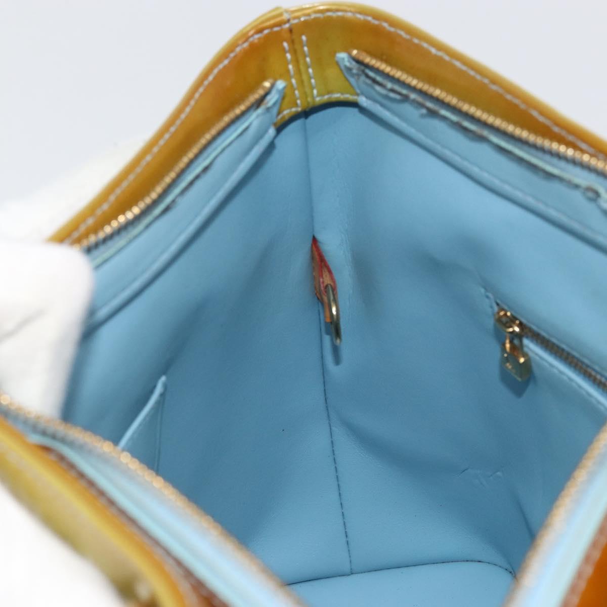 LOUIS VUITTON Monogram Vernis Houston Hand Bag Baby Blue M91005 LV Auth 171676