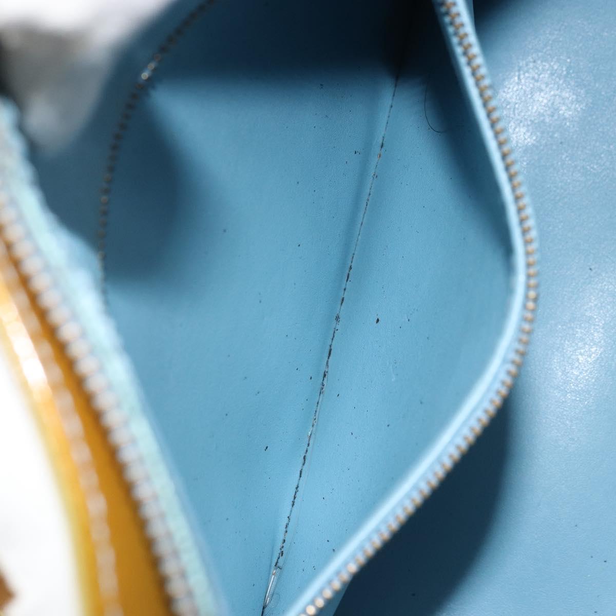 LOUIS VUITTON Monogram Vernis Houston Hand Bag Baby Blue M91005 LV Auth 171676
