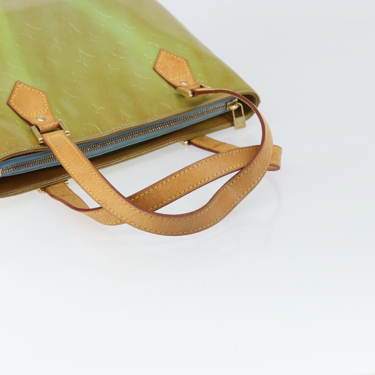 LOUIS VUITTON Monogram Vernis Houston Hand Bag Baby Blue M91005 LV Auth 171676
