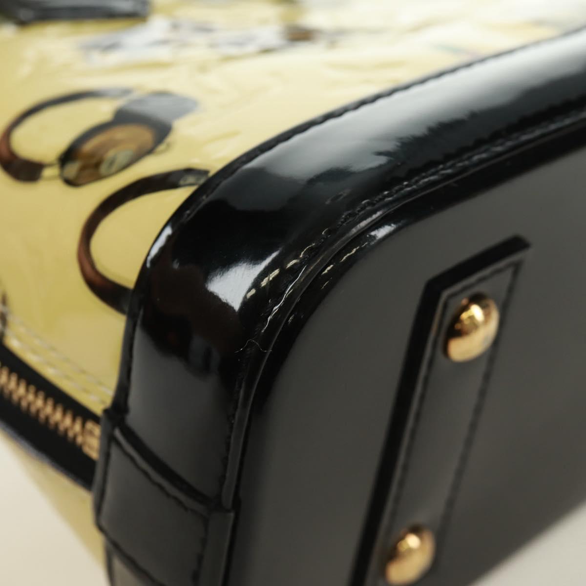 LOUIS VUITTON Vernis Sticker Print Alma PM Hand Bag White M50466 LV Auth 171697V