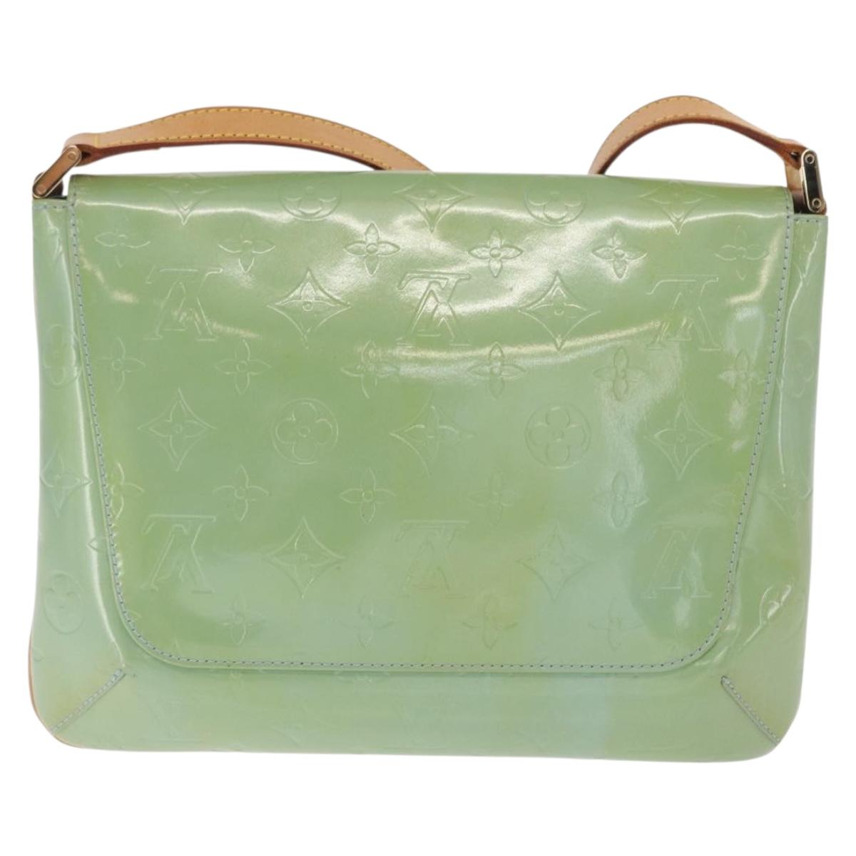LOUIS VUITTON Monogram Vernis Thompson Street Bag Baby Blue M91009 Auth 171720