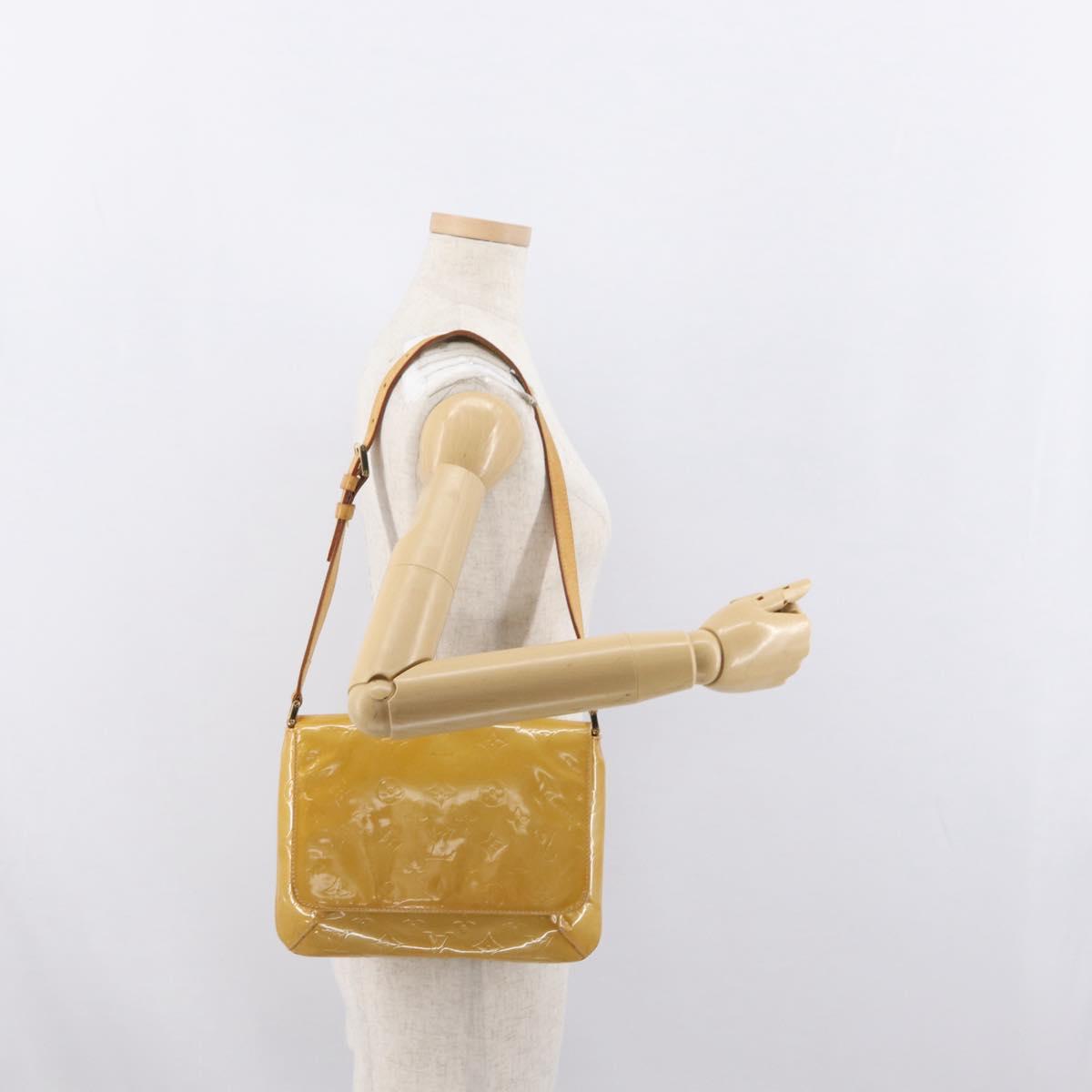 LOUIS VUITTON Monogram Vernis Thompson Street Bag Jaune M91123 LV Auth 171721