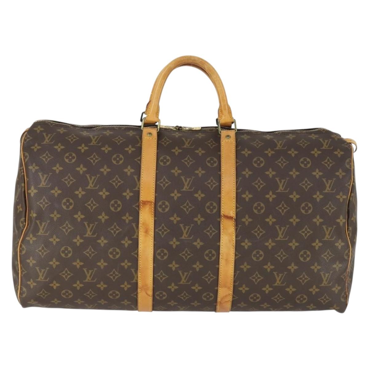 LOUIS VUITTON Monogram Keepall 55 Boston Bag M41424 LV Auth 171726