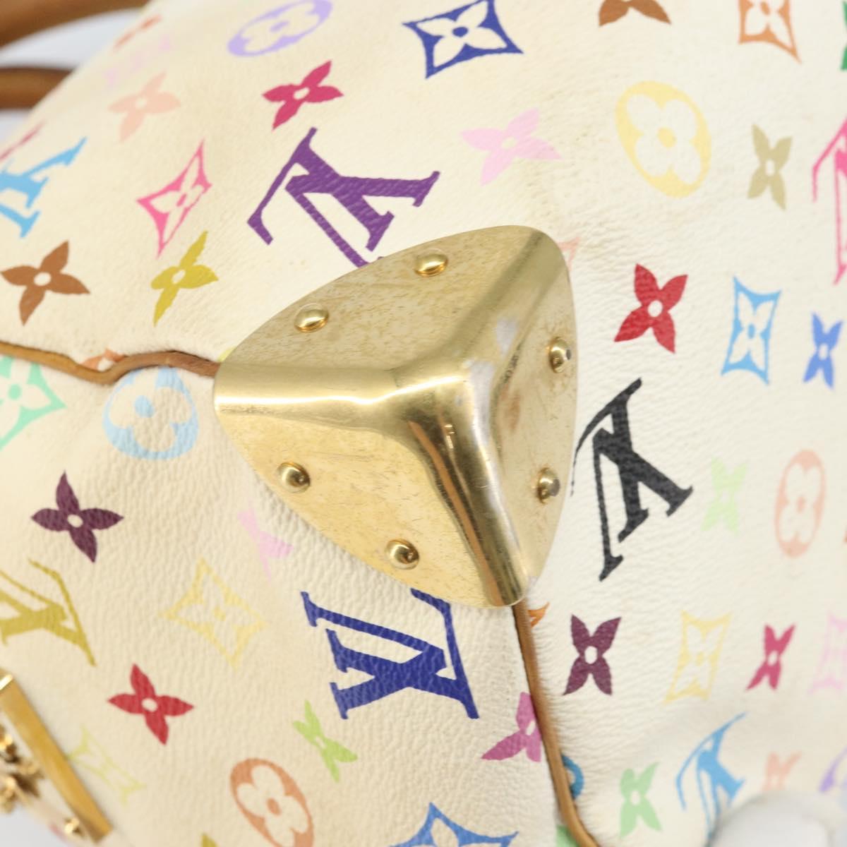 LOUIS VUITTON Monogram Multicolor Speedy 30 Bag White Bron M92643 LV Auth 171774