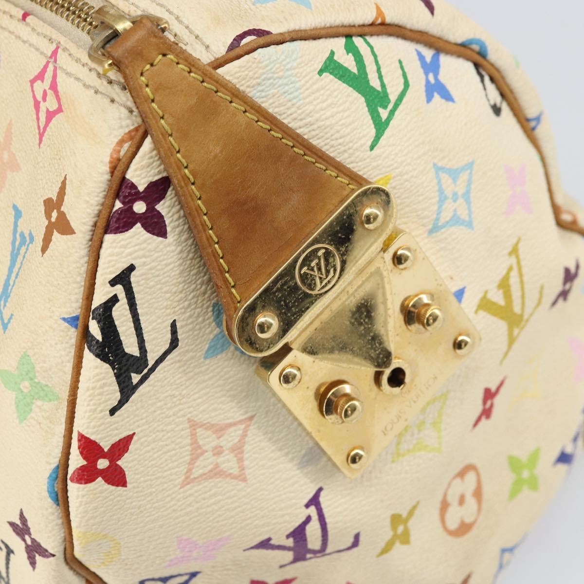 LOUIS VUITTON Monogram Multicolor Speedy 30 Bag White Bron M92643 LV Auth 171774