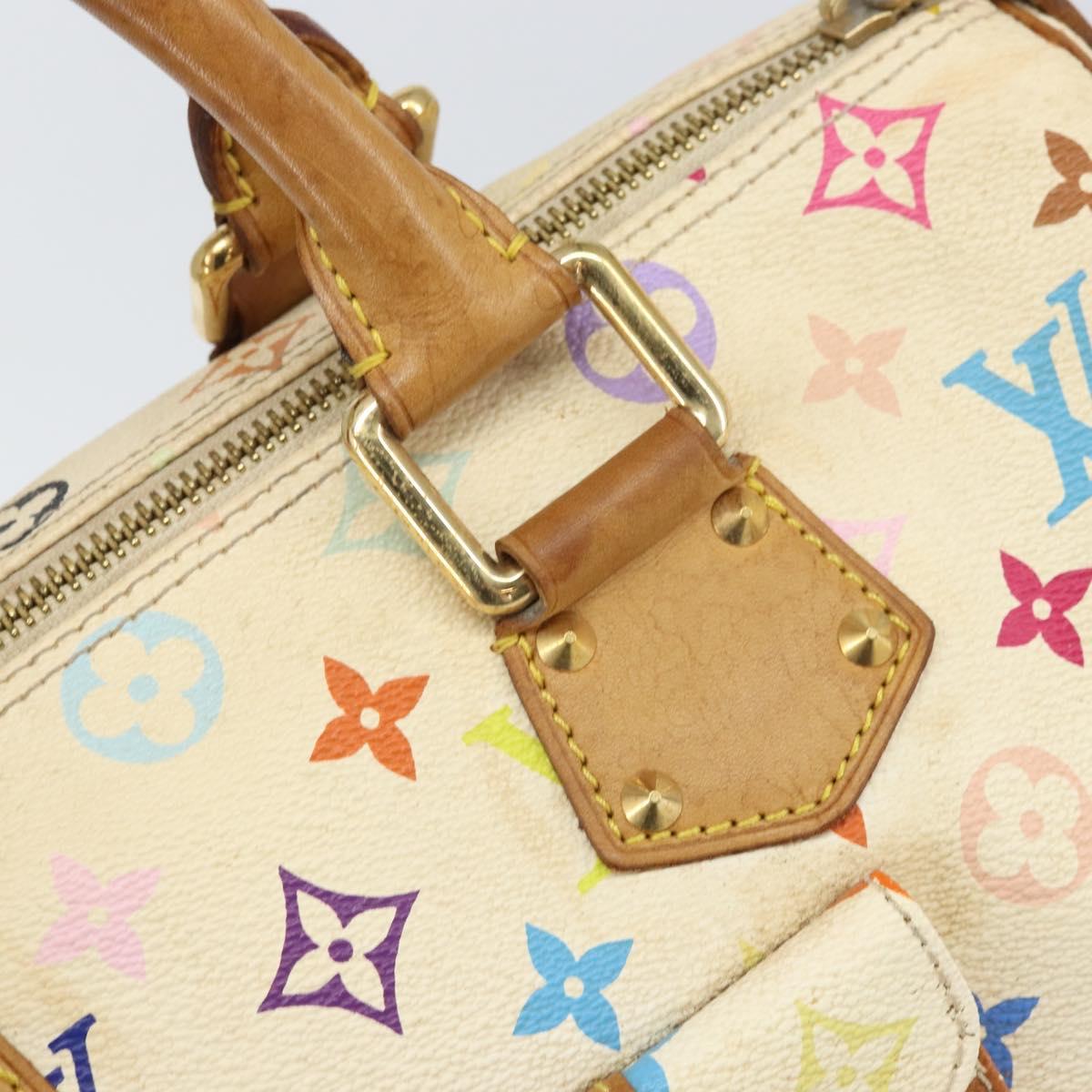 LOUIS VUITTON Monogram Multicolor Speedy 30 Bag White Bron M92643 LV Auth 171774