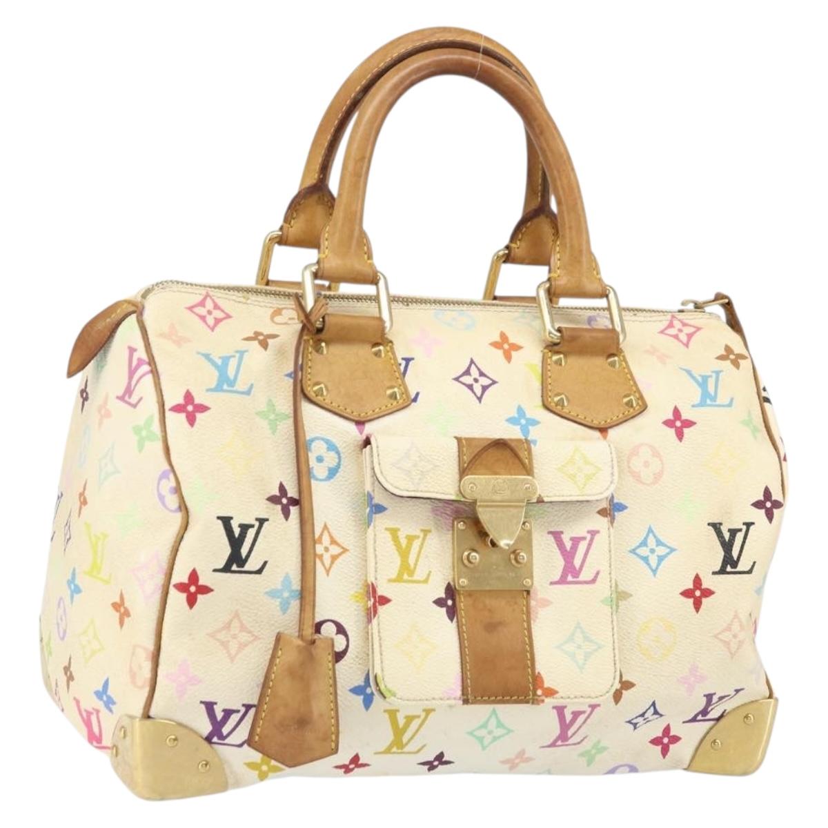 LOUIS VUITTON Monogram Multicolor Speedy 30 Bag White Bron M92643 LV Auth 171774