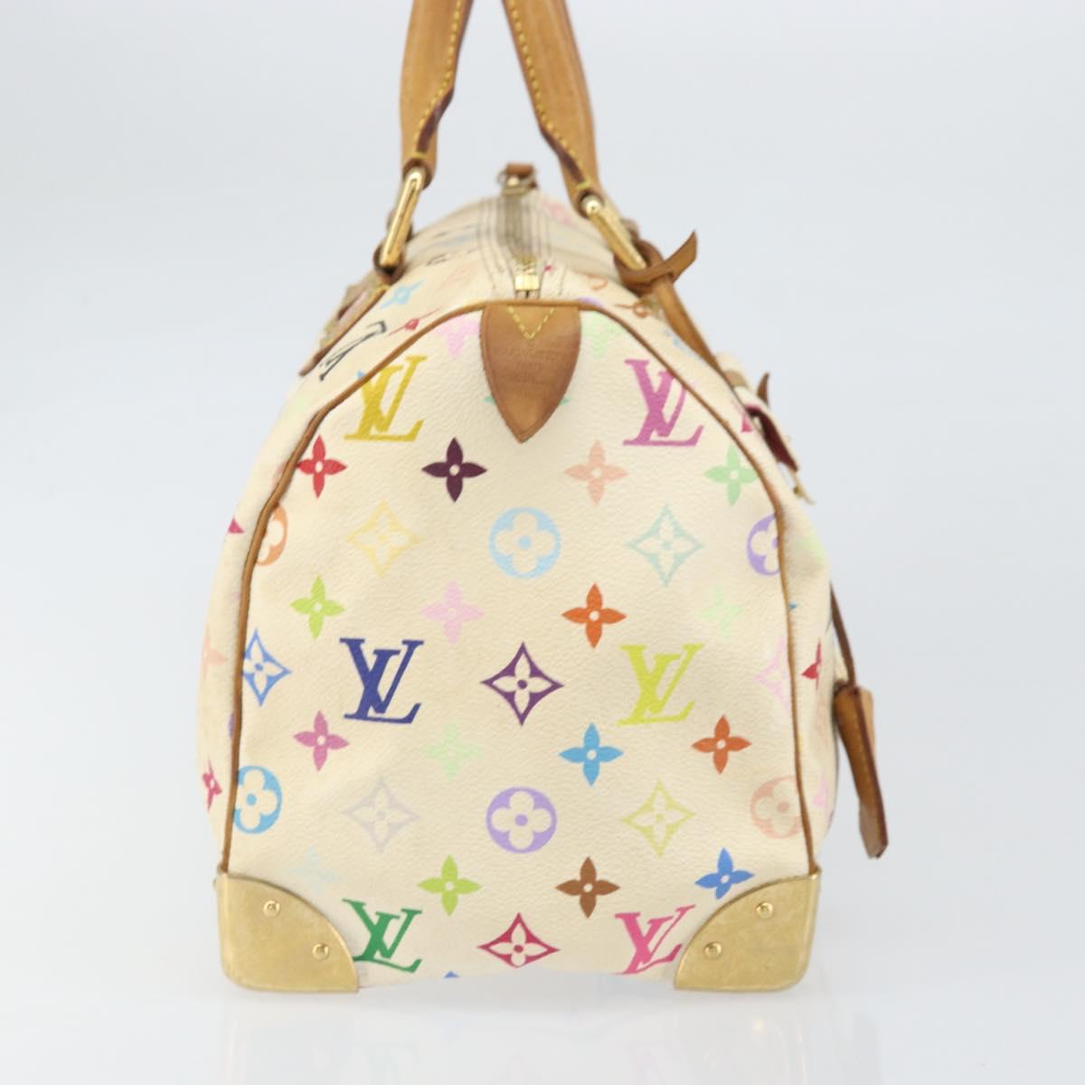 LOUIS VUITTON Monogram Multicolor Speedy 30 Bag White Bron M92643 LV Auth 171774