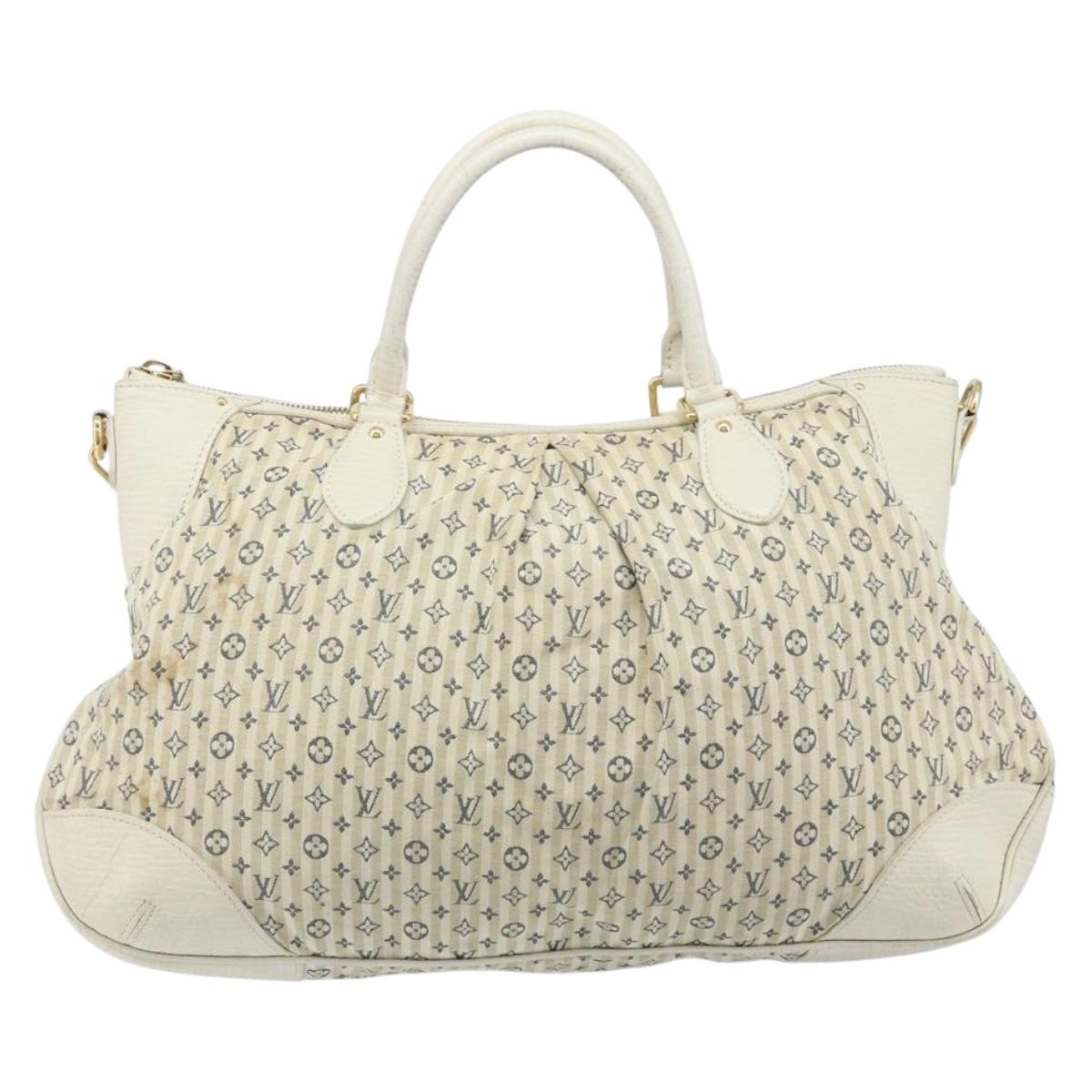 LOUIS VUITTON Monogram Mini Lin Croisette Marina GM Bag Blue M95492 Auth 171786A