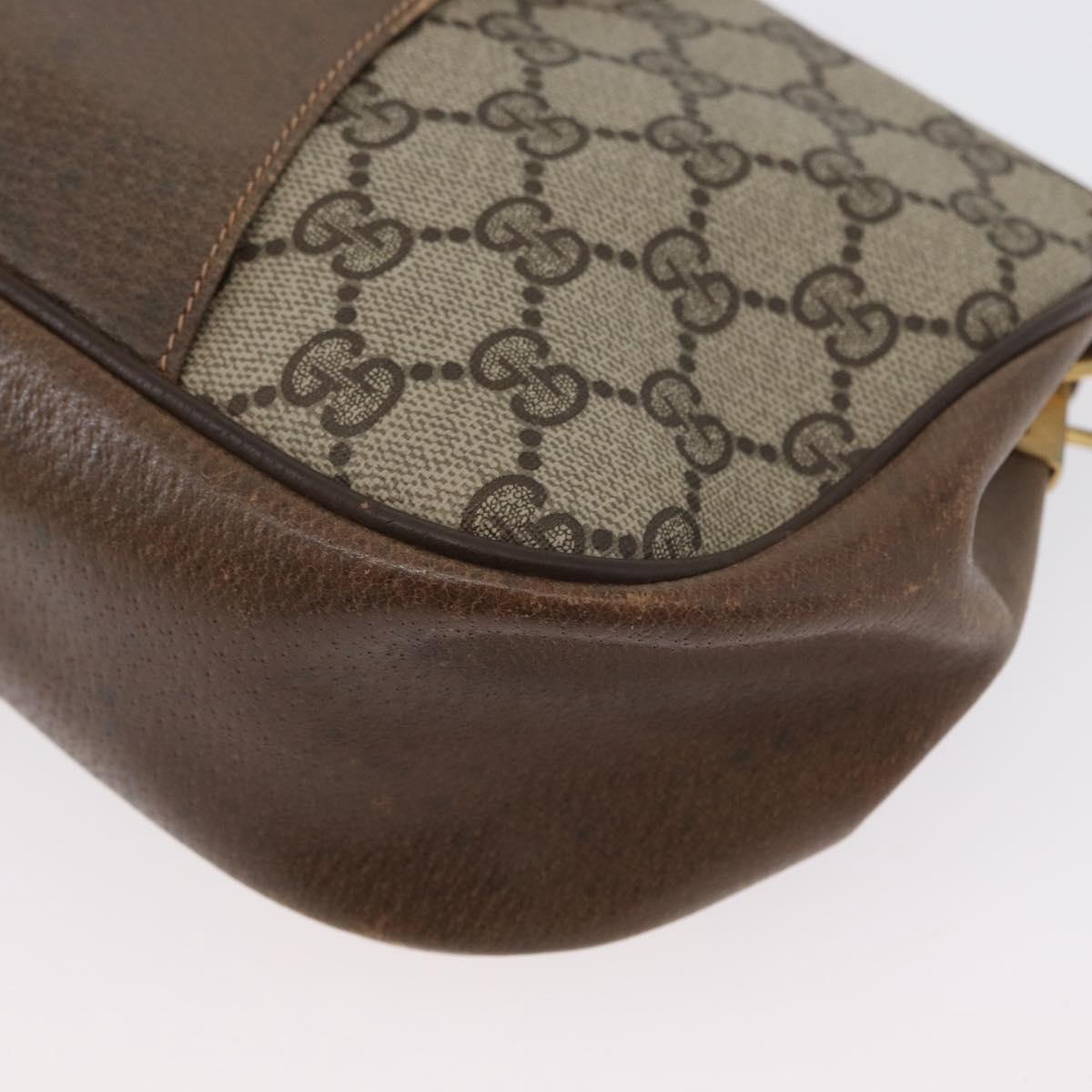 GUCCI GG Supreme Web Sherry Line Bag PVC Beige Gold 72 02 024 Auth 171796