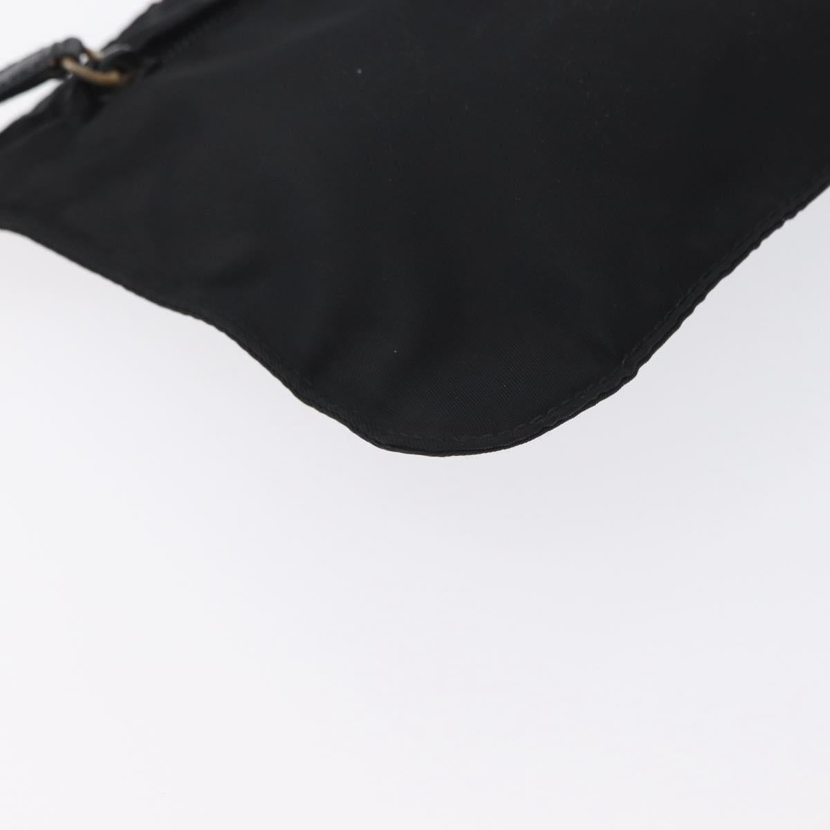 PRADA Body Bag Nylon Black Silver Auth 171799
