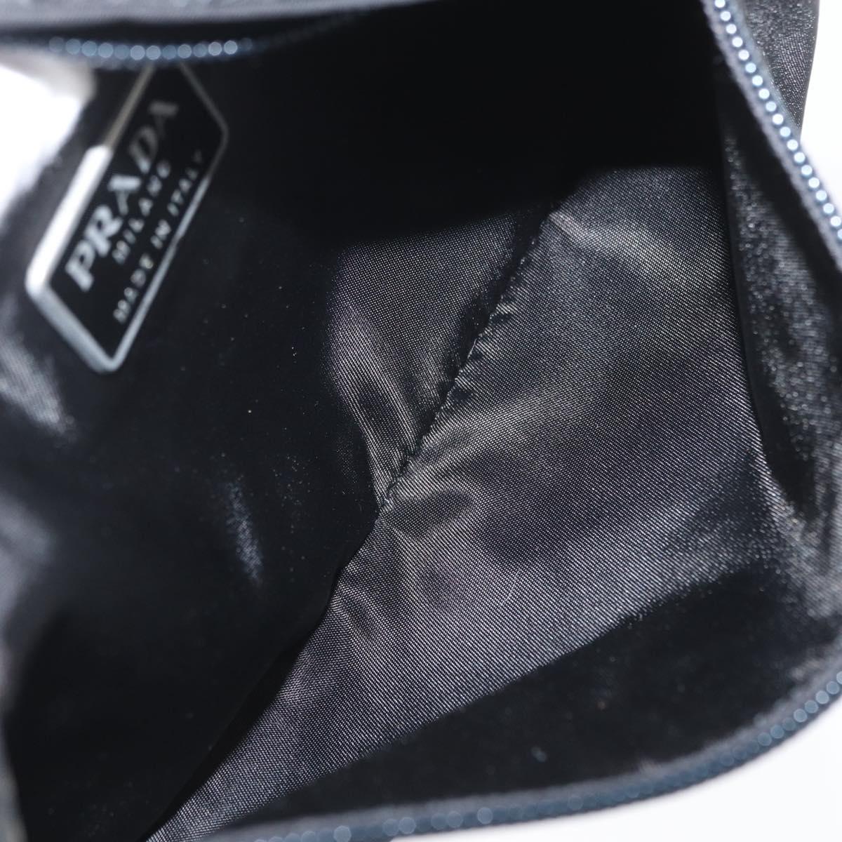 PRADA Body Bag Nylon Black Silver Auth 171799