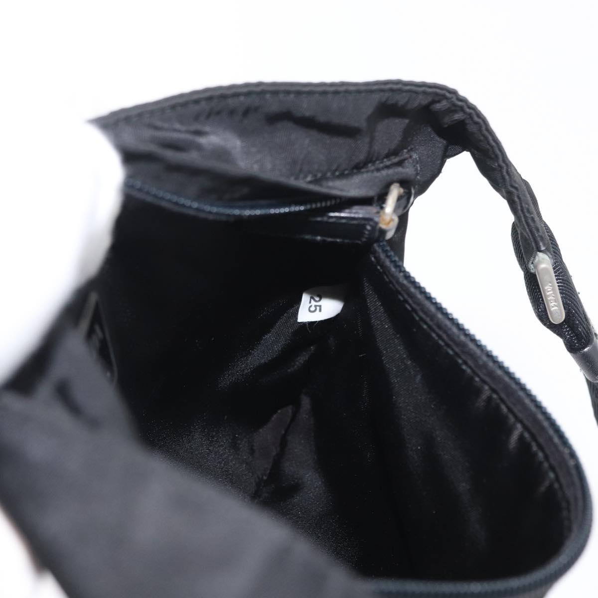 PRADA Body Bag Nylon Black Silver Auth 171799