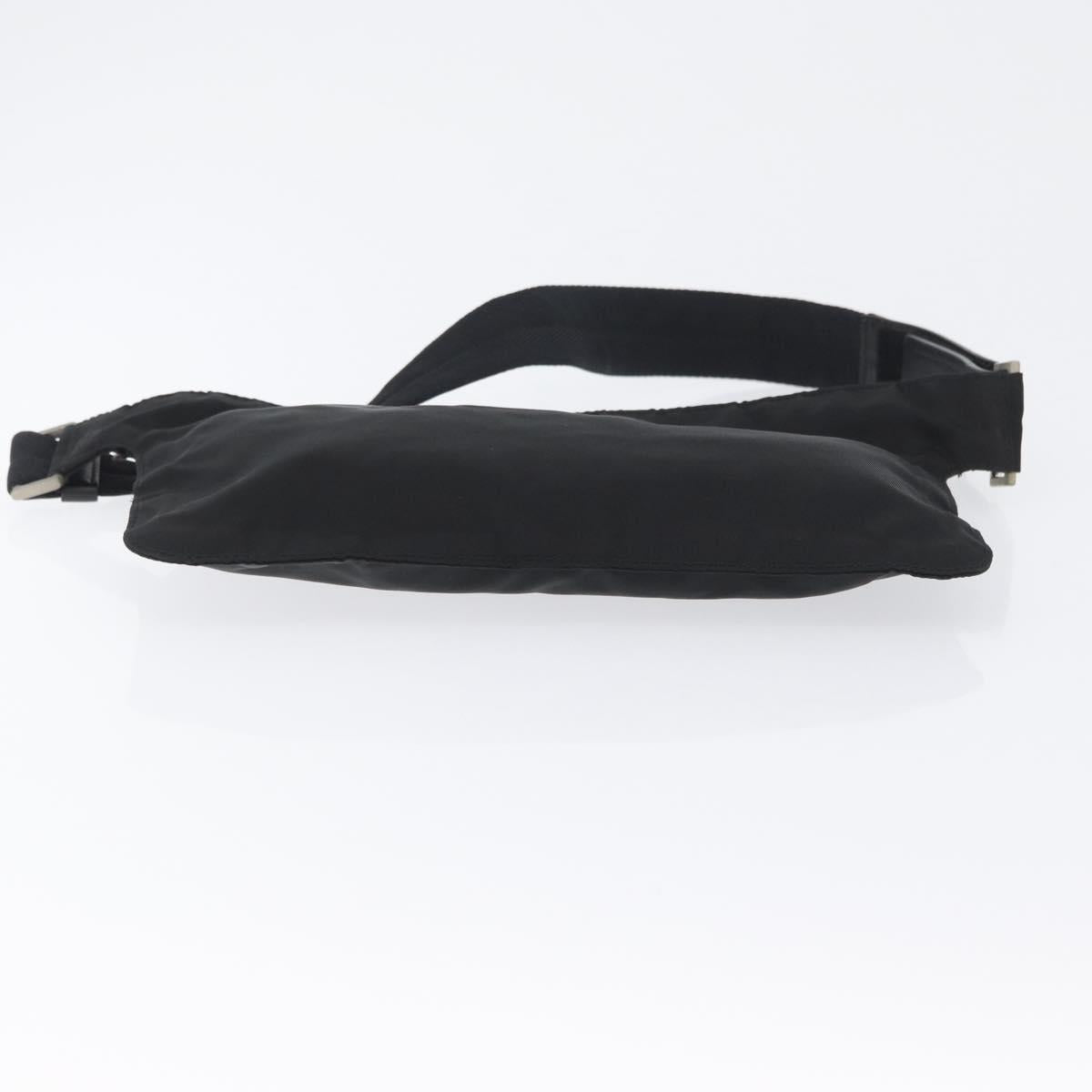 PRADA Body Bag Nylon Black Silver Auth 171799
