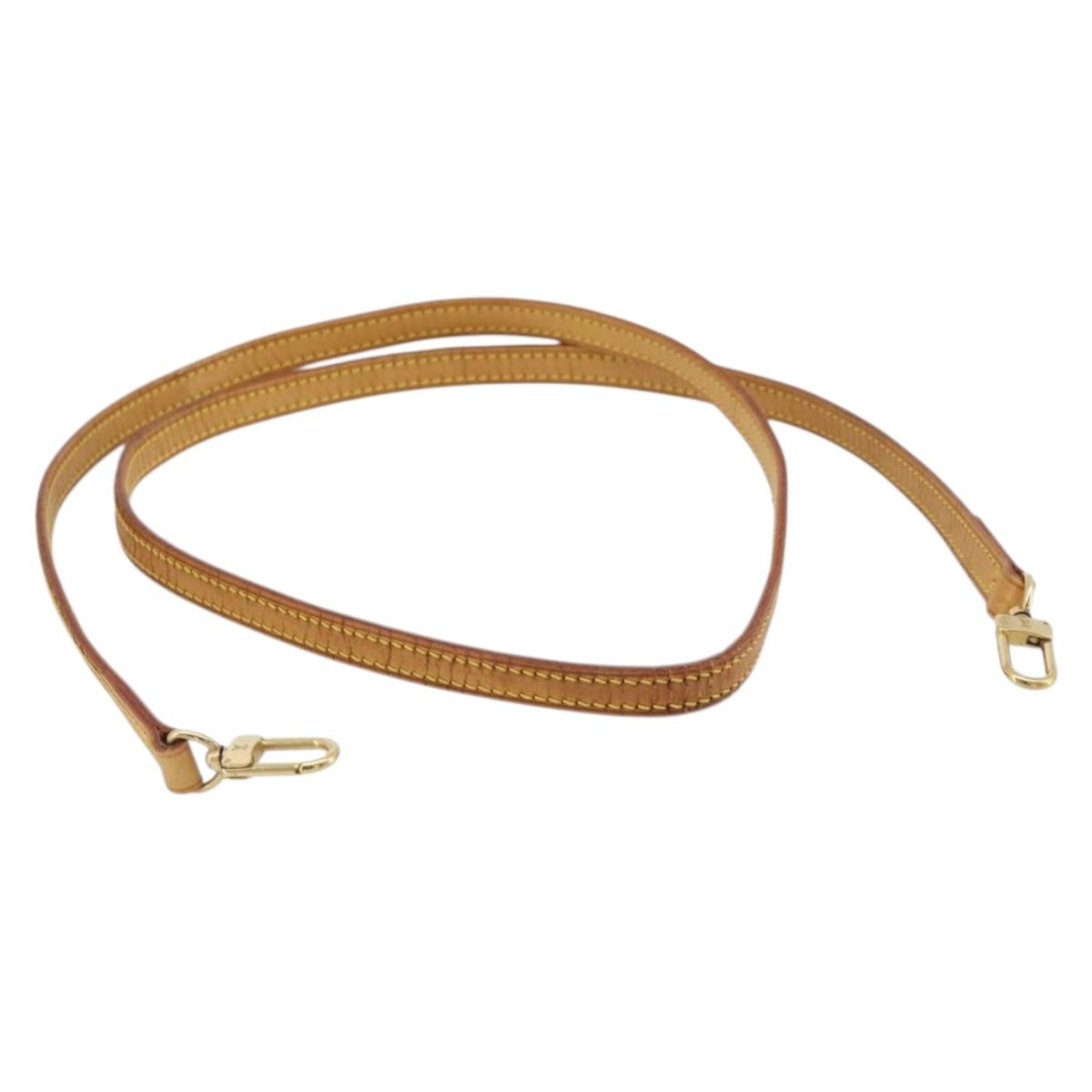 LOUIS VUITTON Shoulder Strap Leather 47.2"" Beige LV Auth 171809