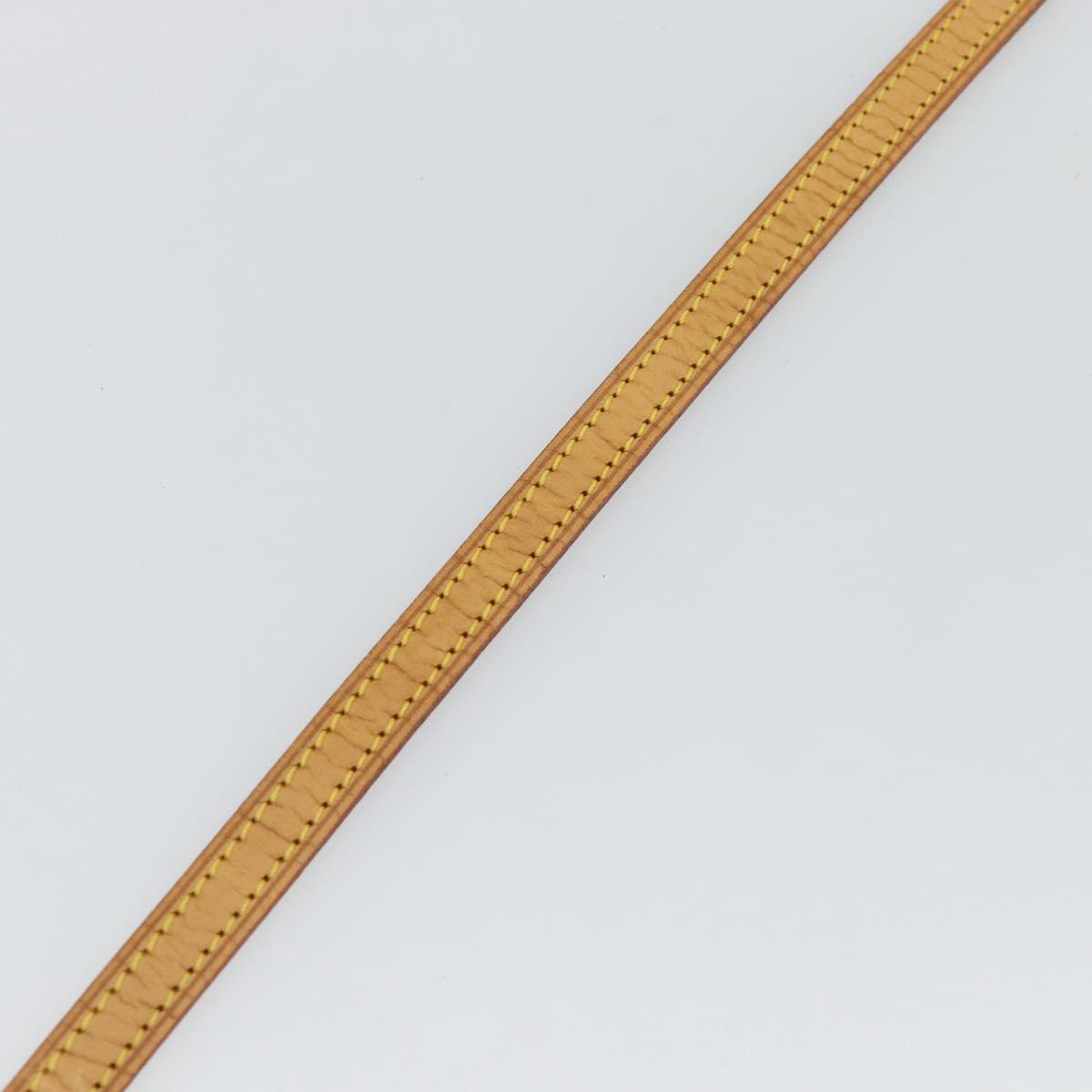 LOUIS VUITTON Shoulder Strap Leather 47.2"" Beige LV Auth 171809