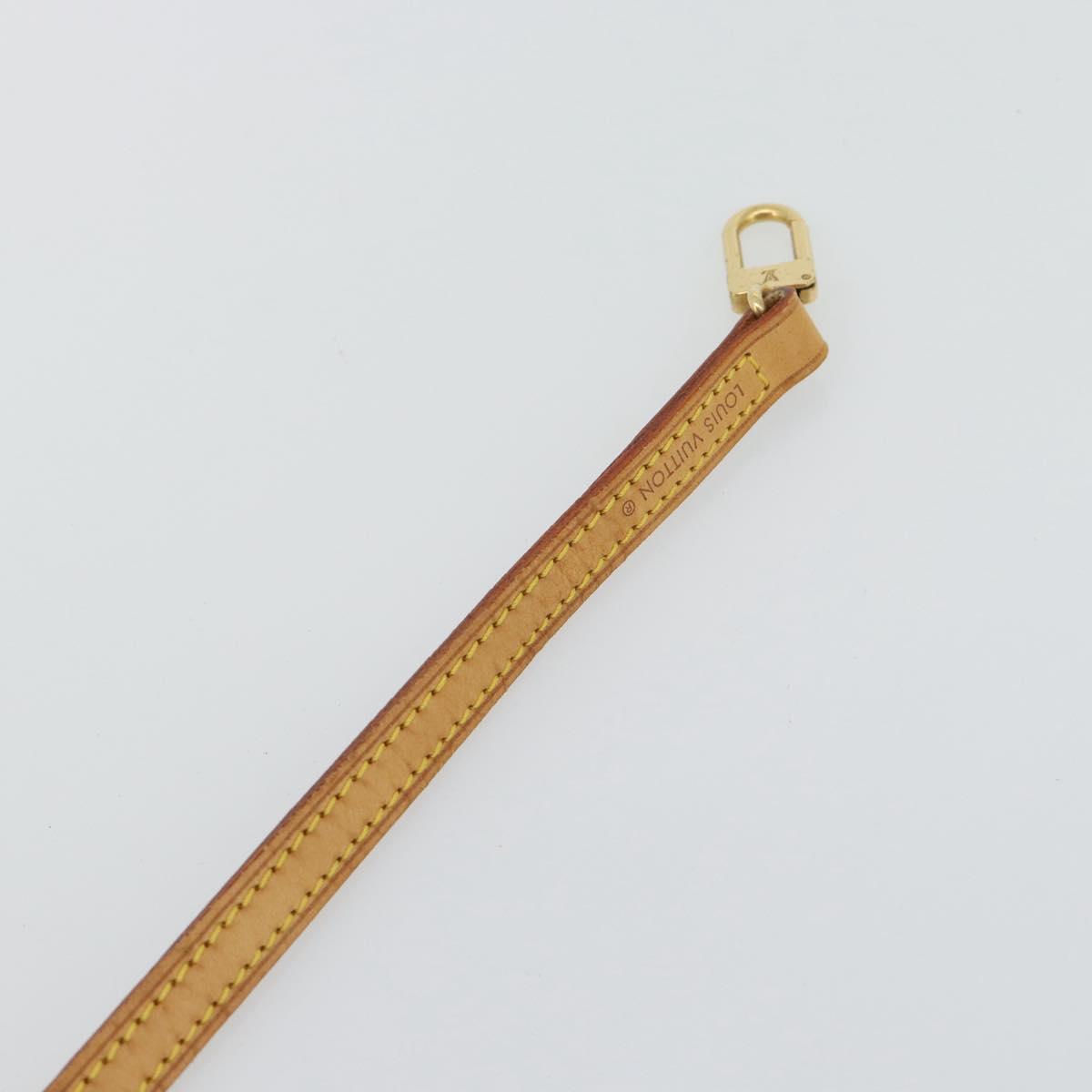 LOUIS VUITTON Shoulder Strap Leather 47.2"" Beige LV Auth 171809