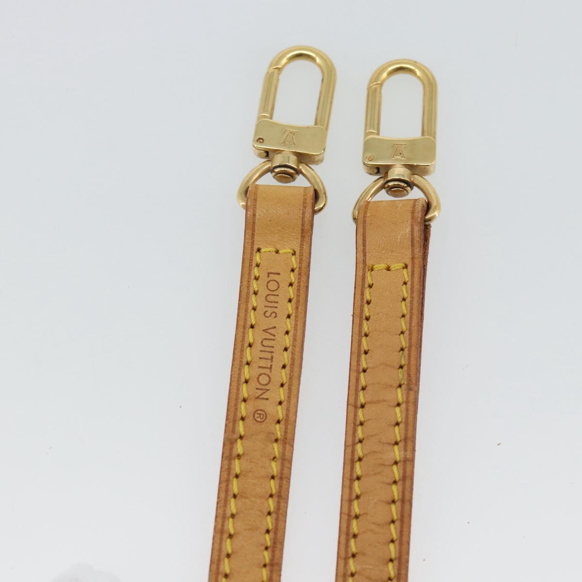 LOUIS VUITTON Shoulder Strap Leather 47.2"" Beige LV Auth 171809