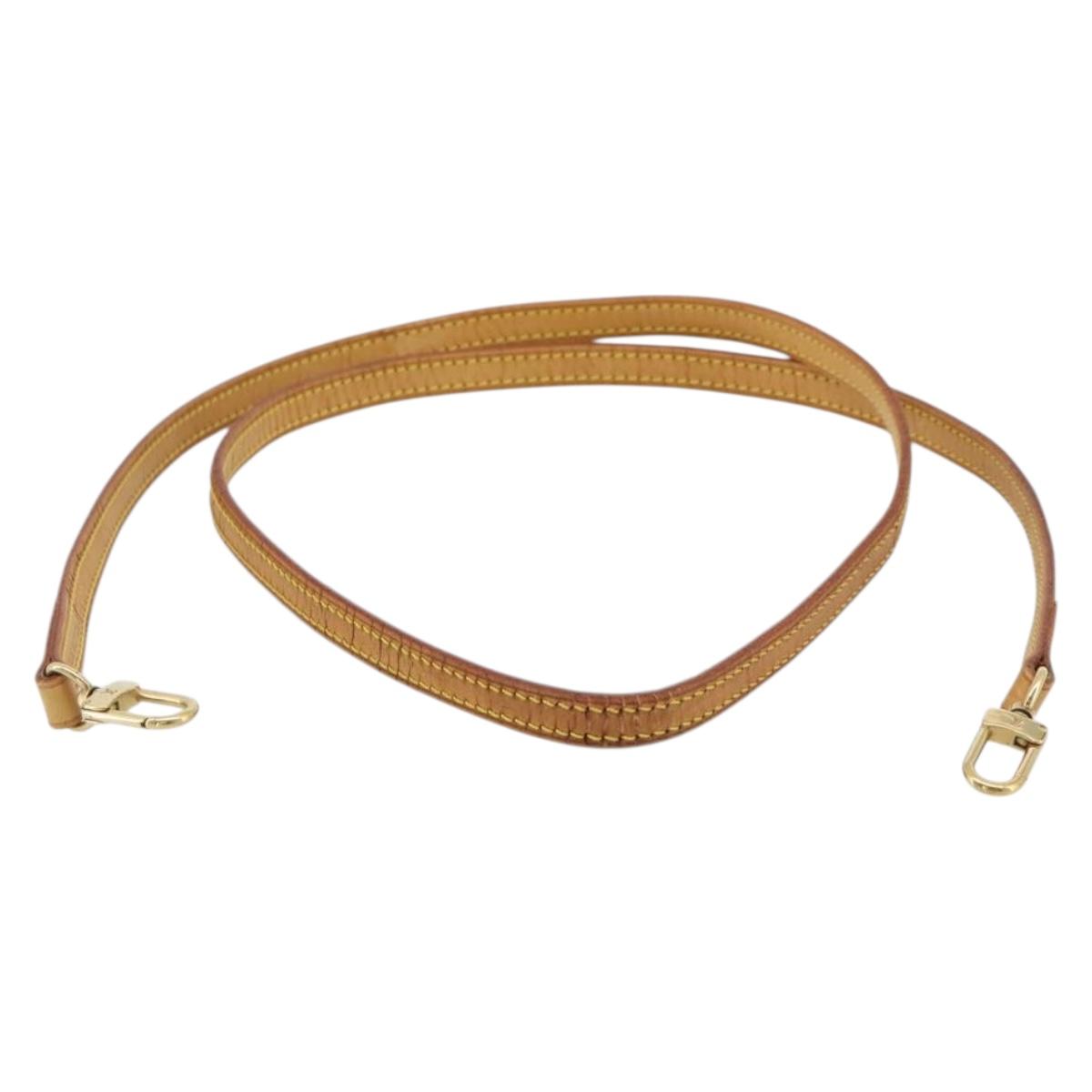 LOUIS VUITTON Shoulder Strap Leather 47.2"" Beige LV Auth 171809