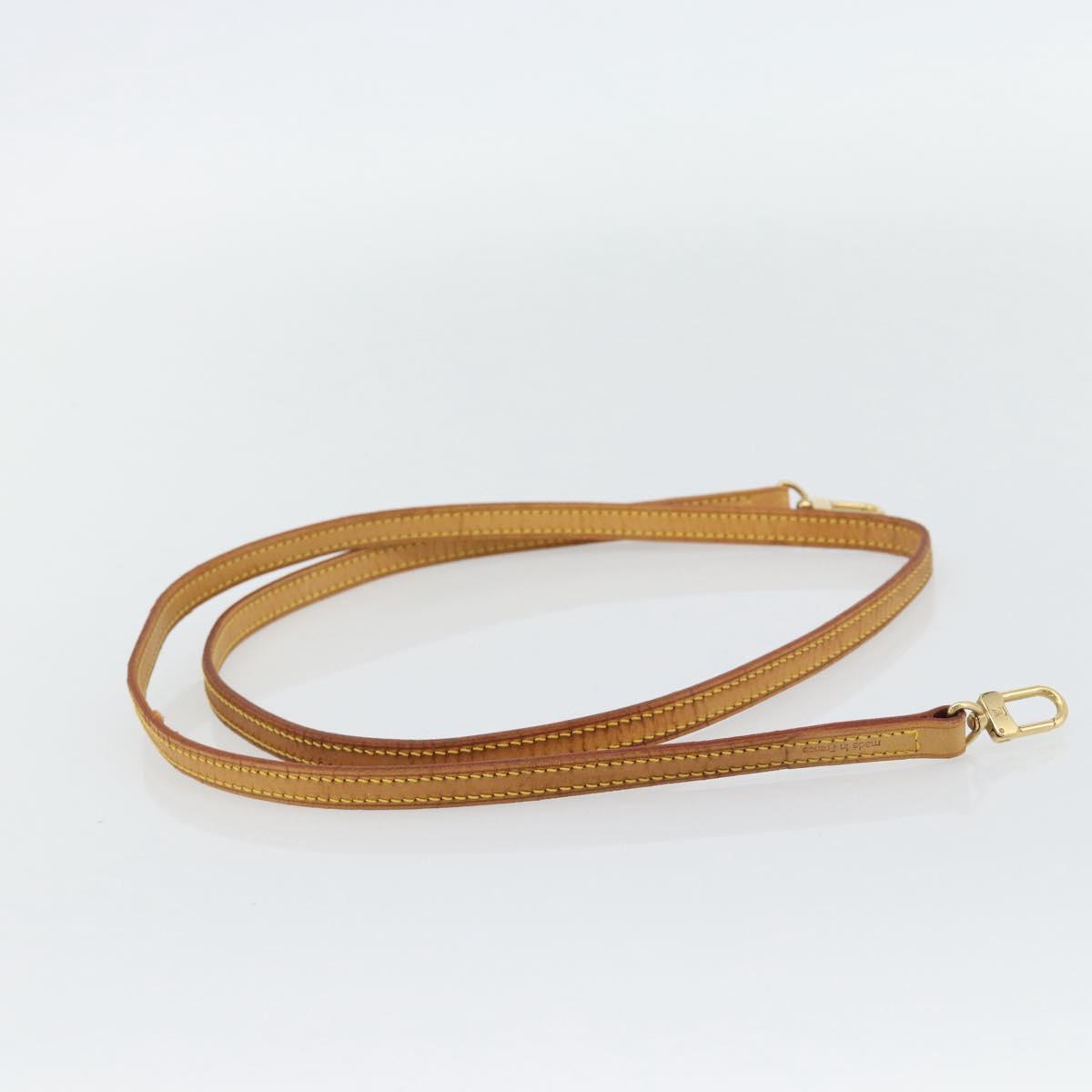 LOUIS VUITTON Shoulder Strap Leather 47.2"" Beige LV Auth 171809