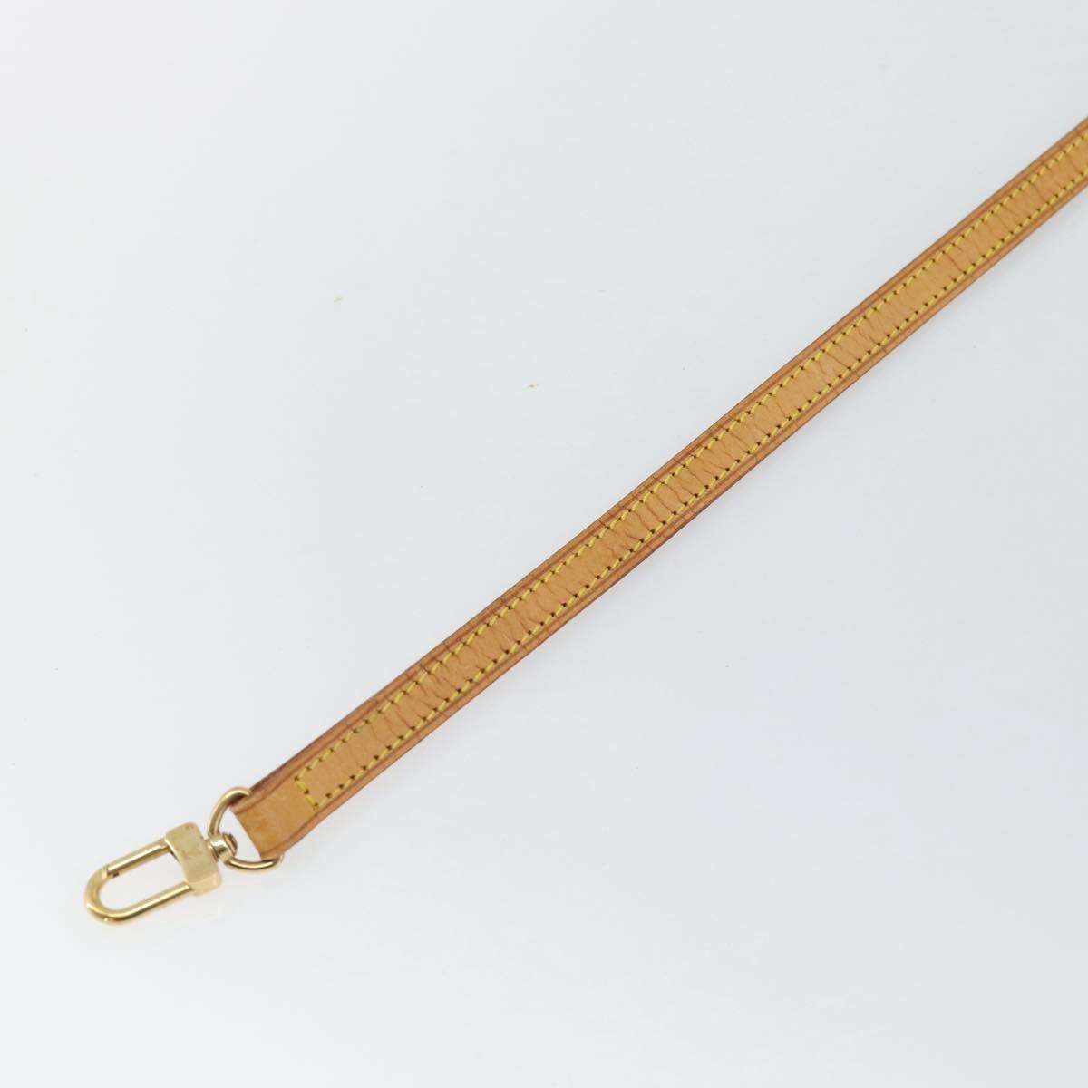 LOUIS VUITTON Shoulder Strap Leather 47.2"" Beige LV Auth 171809