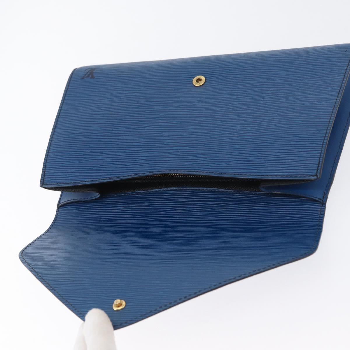 LOUIS VUITTON Epi Art Deco Clutch Bag Blue M52635 LV Auth 171813