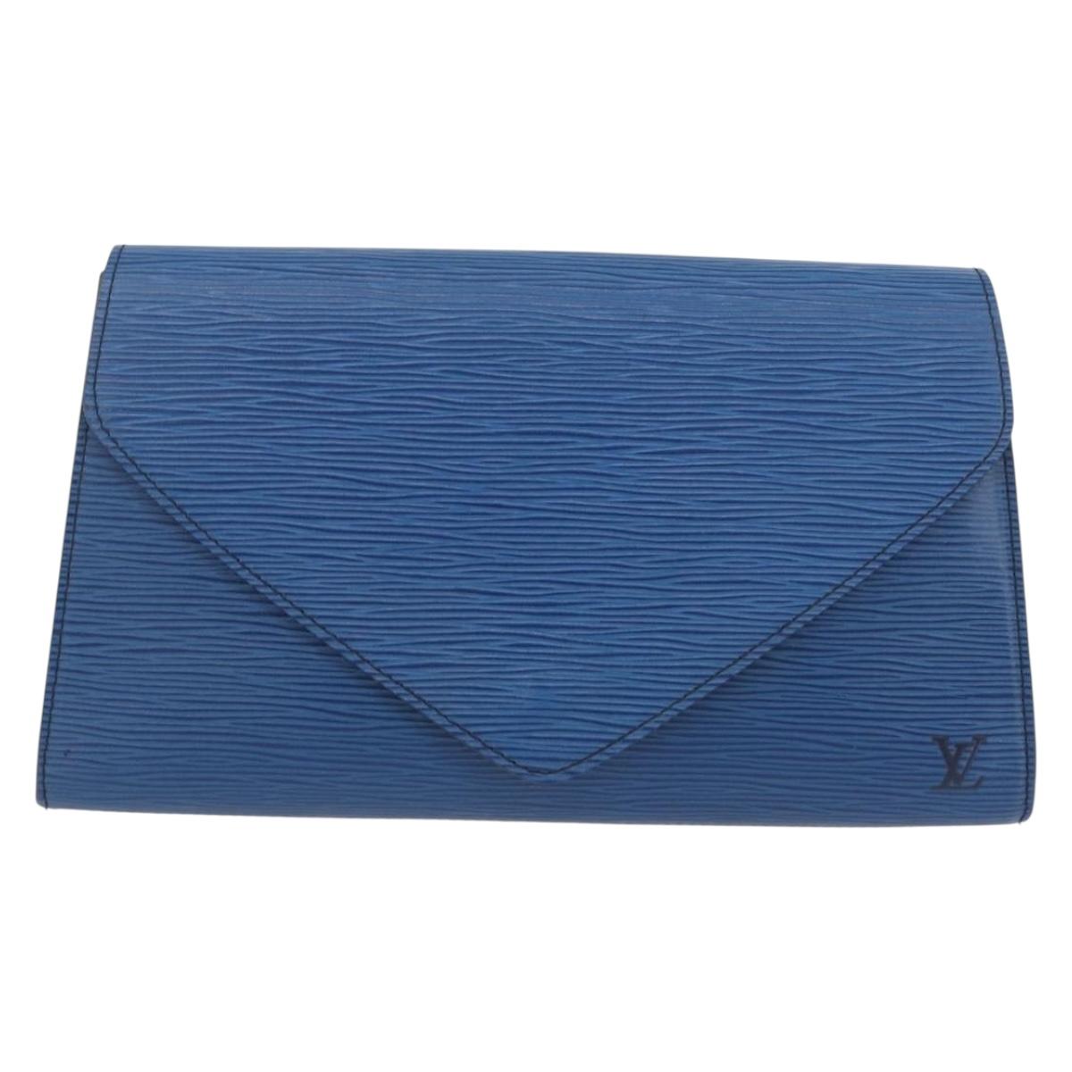 LOUIS VUITTON Epi Art Deco Clutch Bag Blue M52635 LV Auth 171813