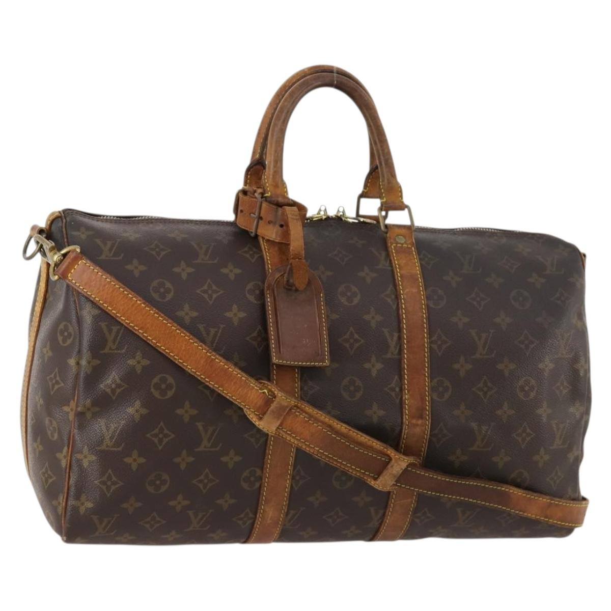 LOUIS VUITTON Monogram Keepall Bandouliere 45 Boston Bag M41418 LV Auth 171825