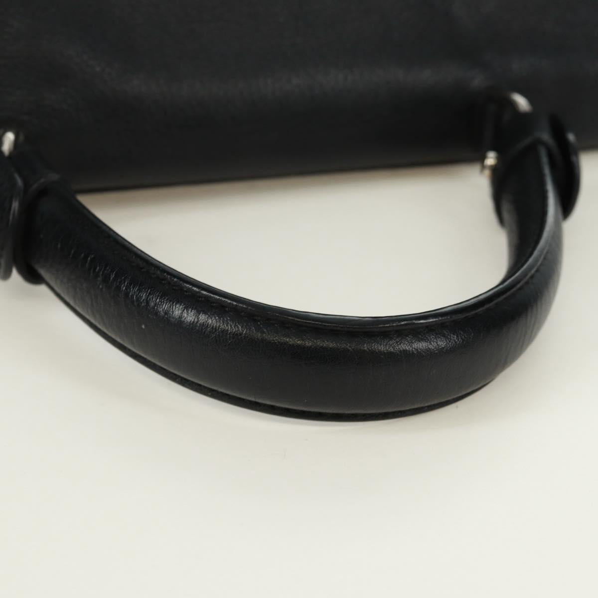 Salvatore Ferragamo Gancini Sofia Hand Bag Leather 2way Black Auth 171826A