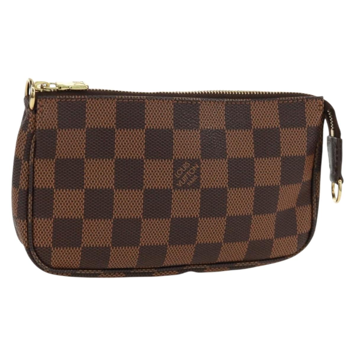 LOUIS VUITTON Damier Ebene Mini Pochette Accessoires Pouch N58009 Auth 171831V