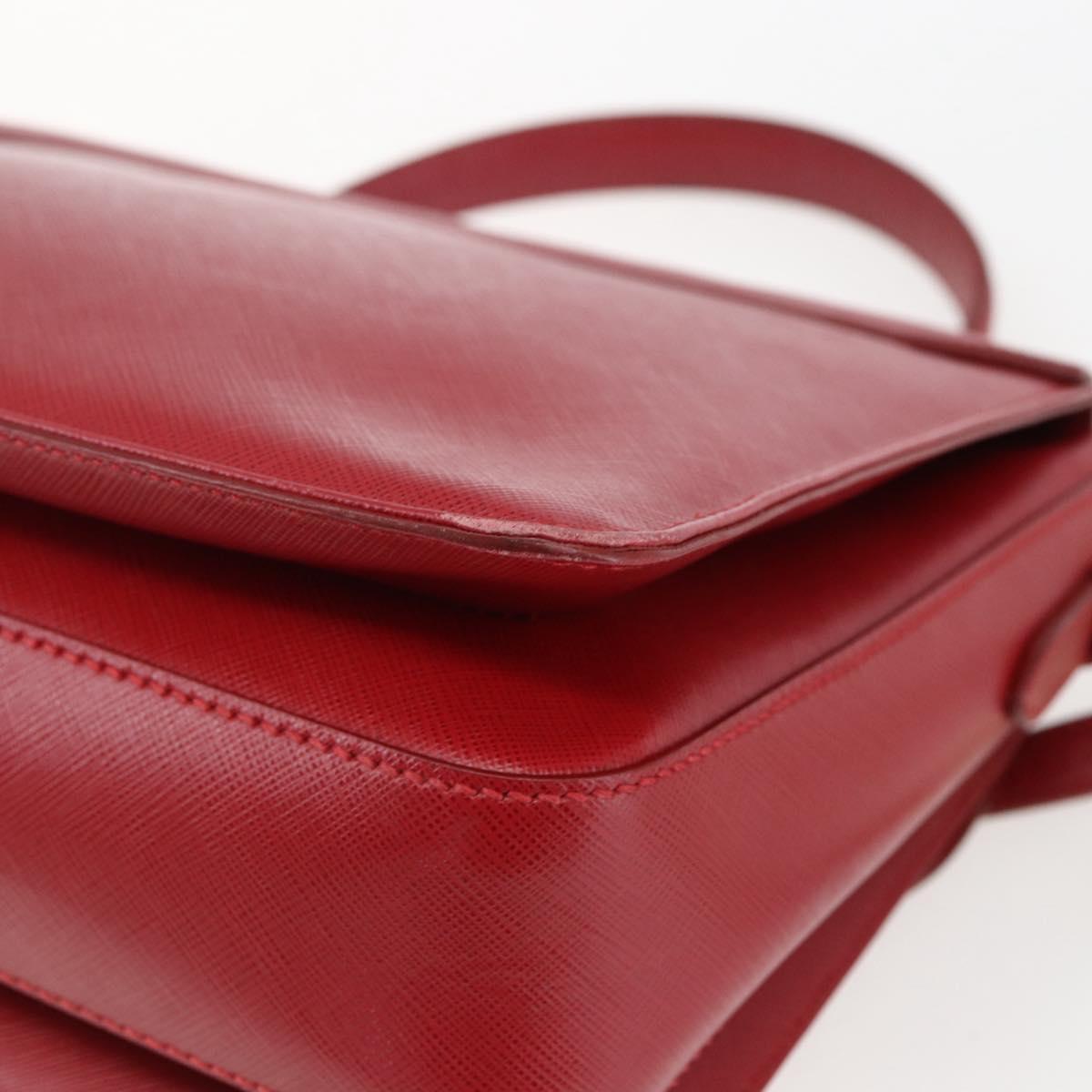 Salvatore Ferragamo Gancini Hand Bag Leather 2way Red Gold Auth 171837